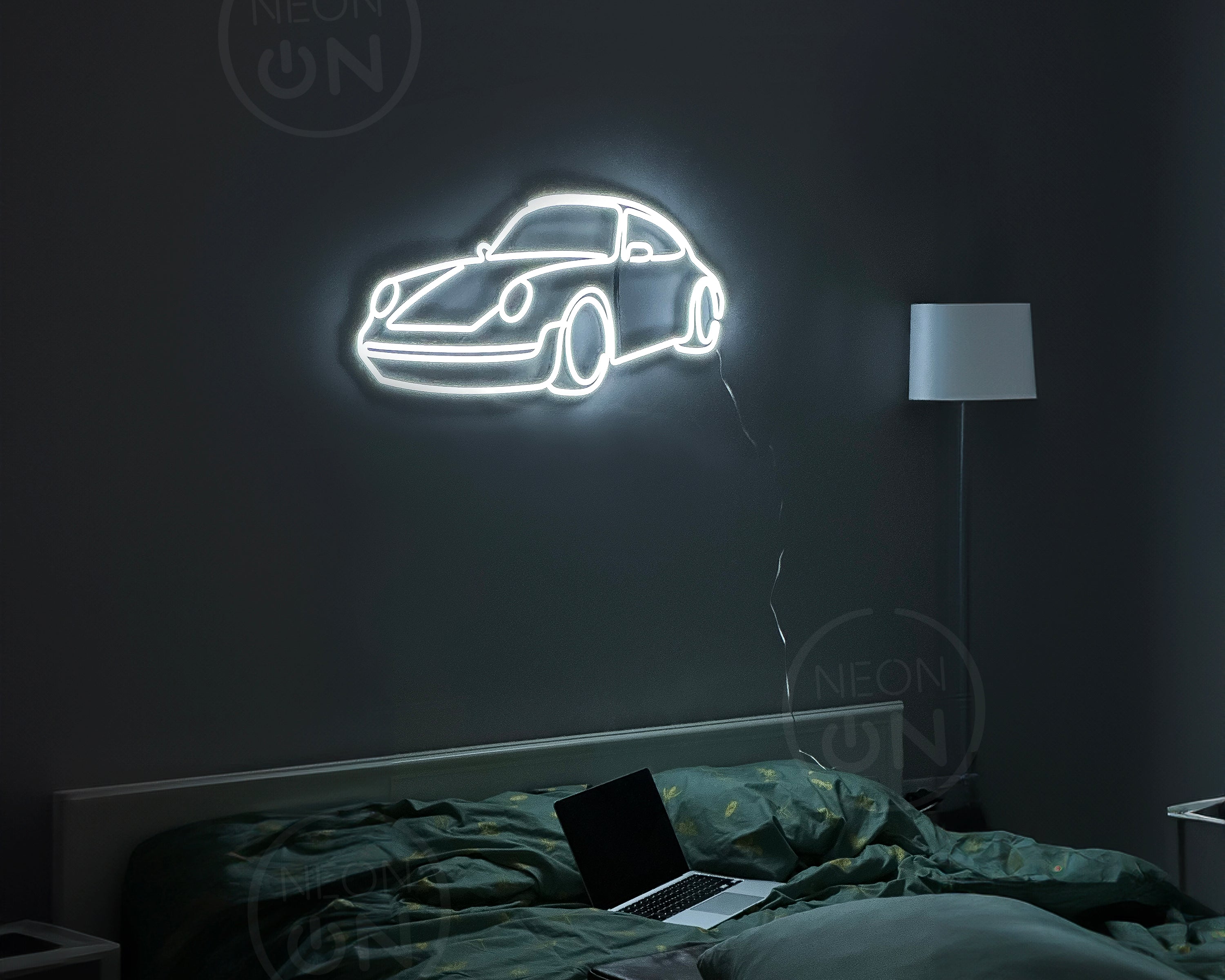 Porsche 911 old car neon sign - Neonon