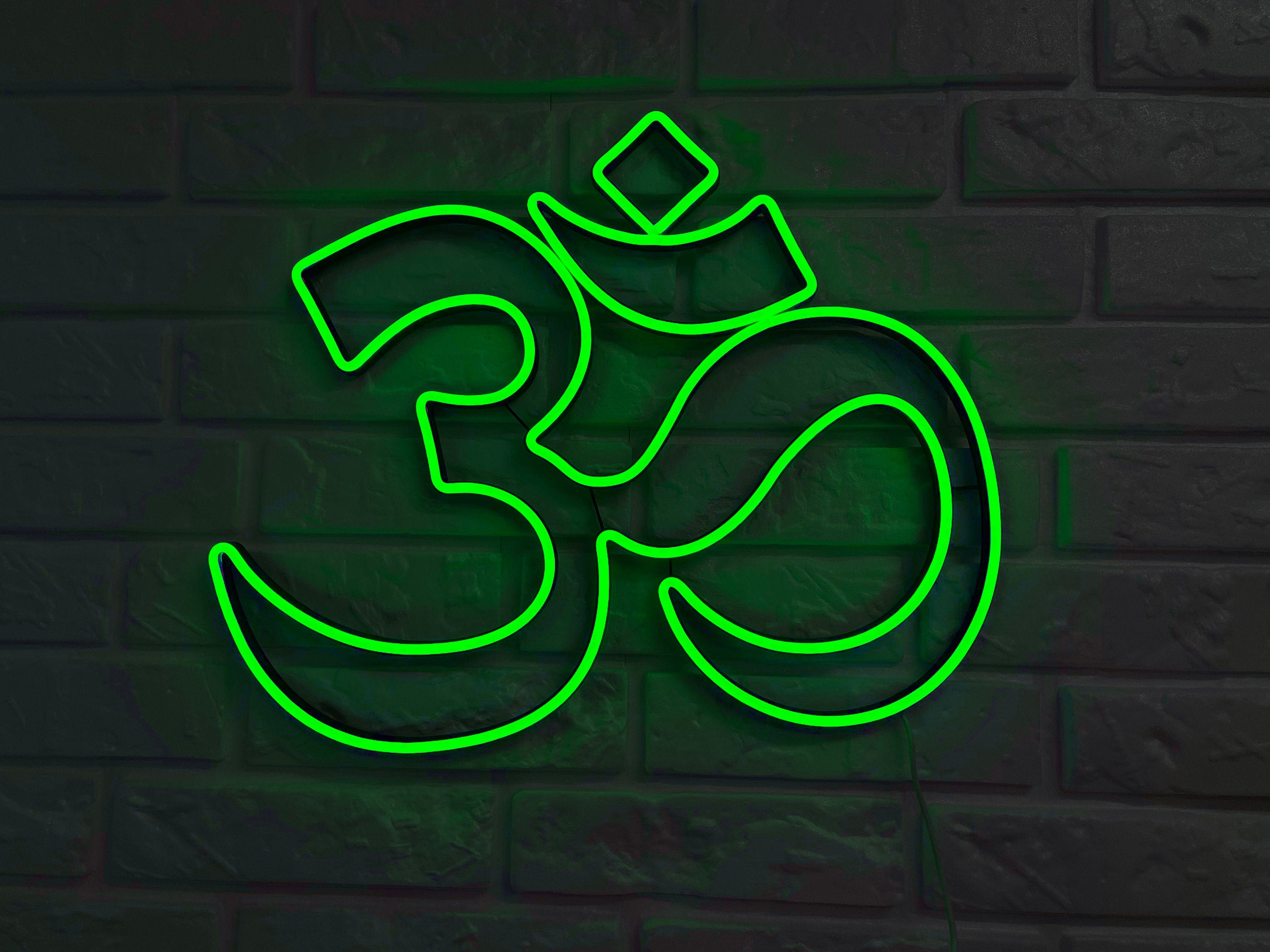 Om Symbol neon Aum Wall Decals Yoga Meditation Namaste Signs Buddha Wall Decor Decoration Home Art yoga Wall Art Neon Custom Desk light