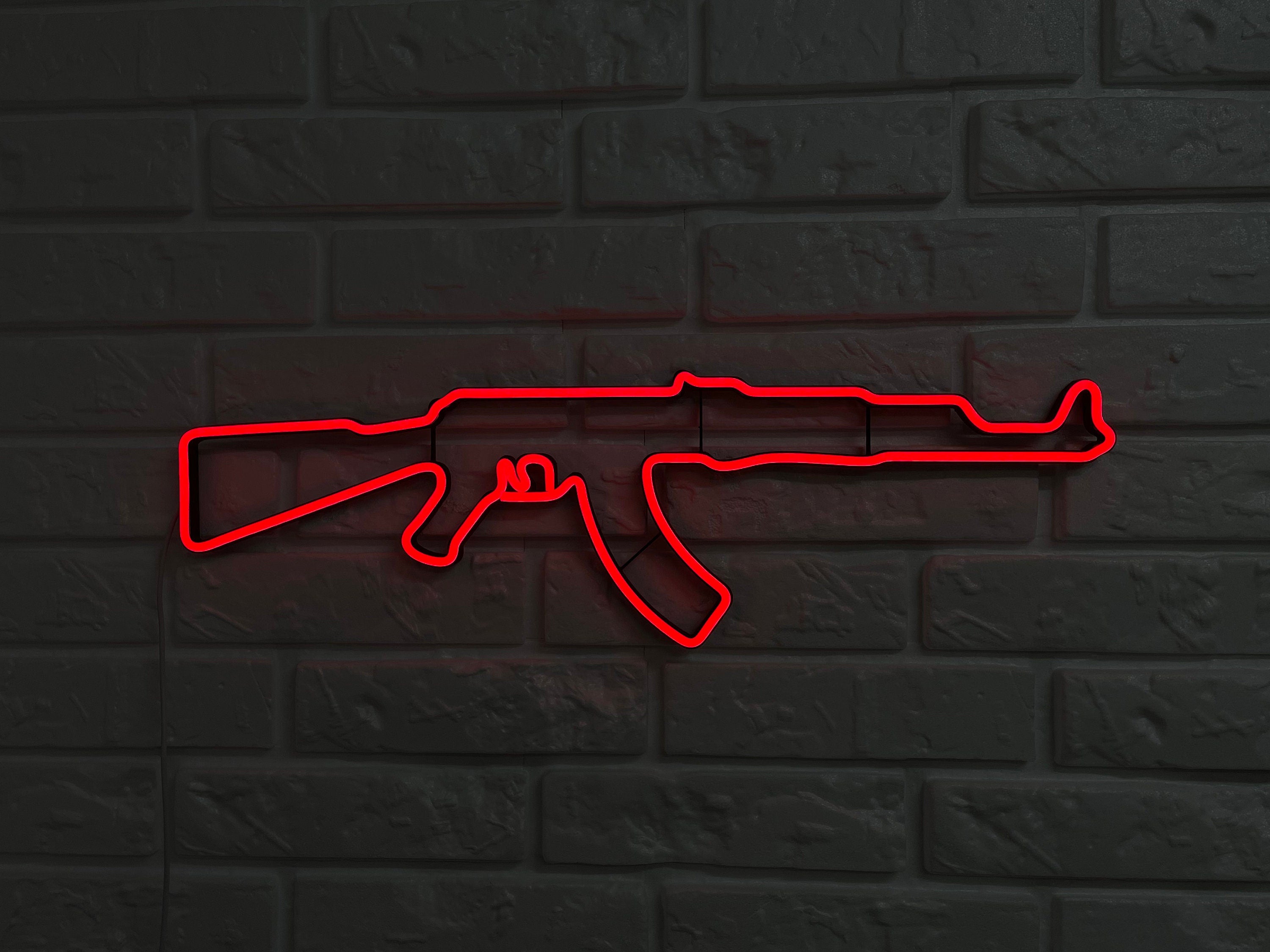 Gun Led Neon Signs AK 47 neon Pistol LED Neon Lights Gun Wall Art Décor Neon Custom Desk light CS go neon rifle neon sign ak47 wall art