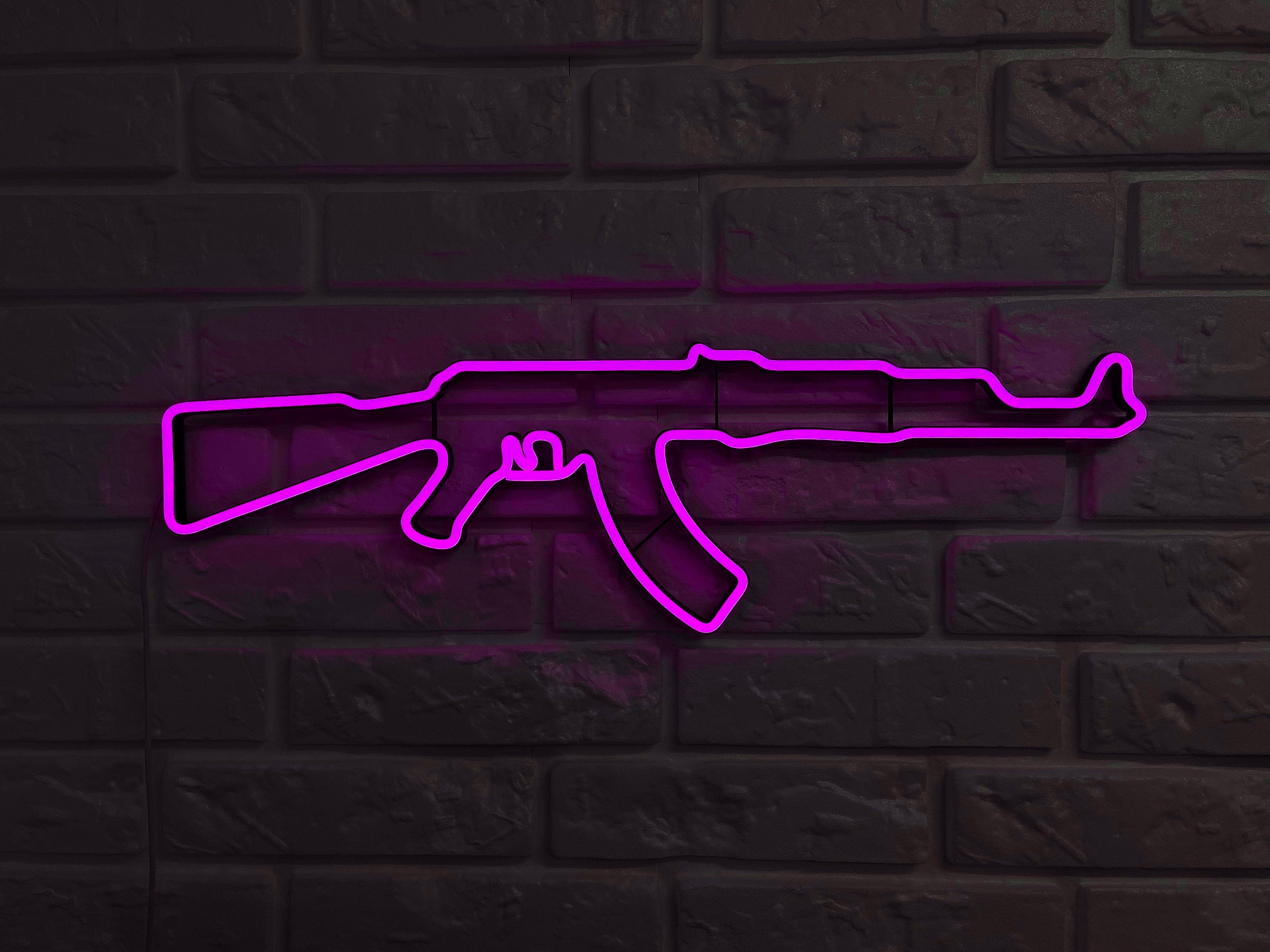 Gun Led Neon Signs AK 47 gift Pistol LED Neon Lights Gun Wall Art Décor Neon Custom Desk light CS go neon rifle neon sign ak47 wall art