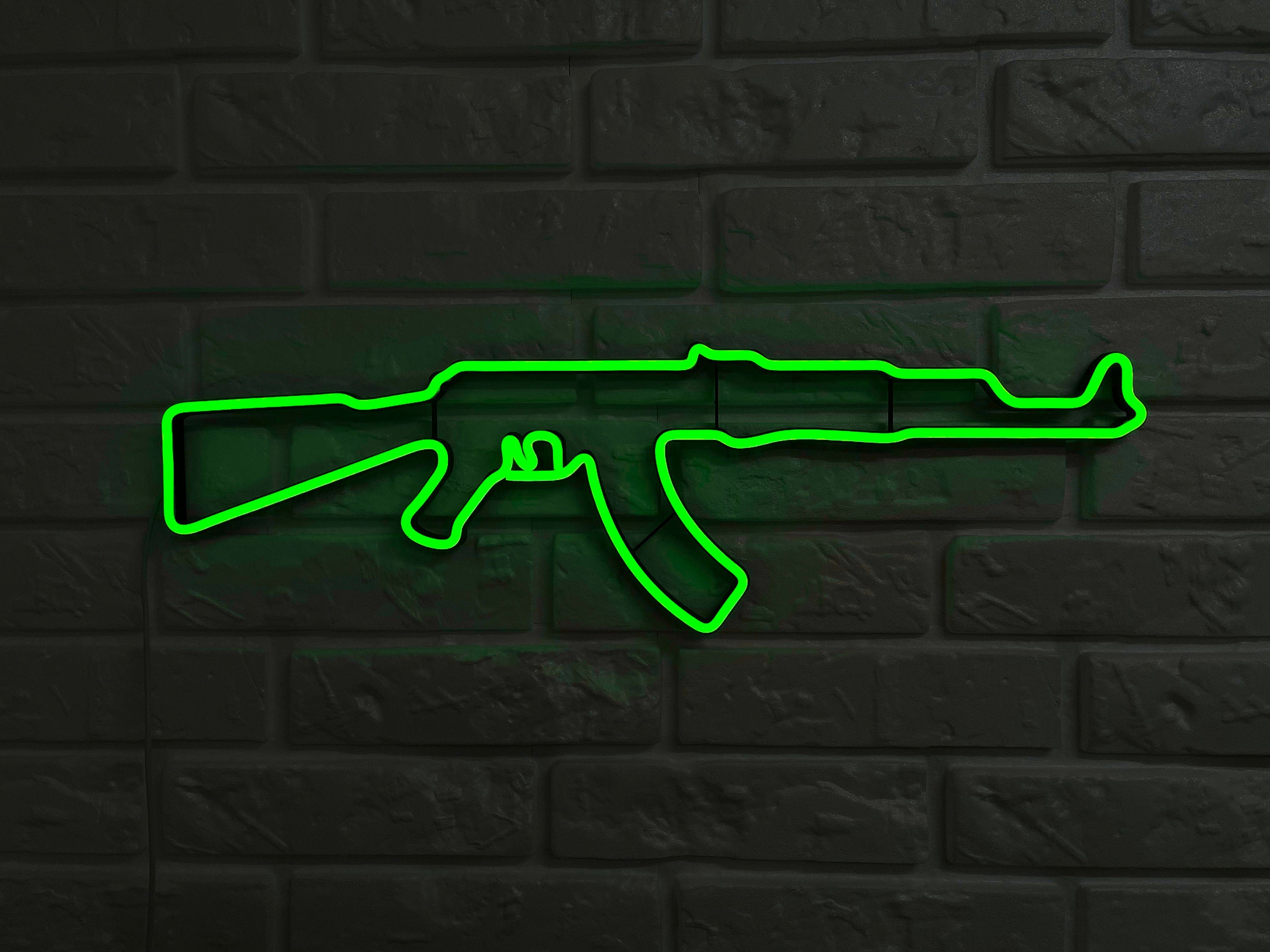 Gun Led Neon Signs AK 47 gift Pistol LED Neon Lights Gun Wall Art Décor Neon Custom Desk light CS go neon rifle neon sign ak47 wall art