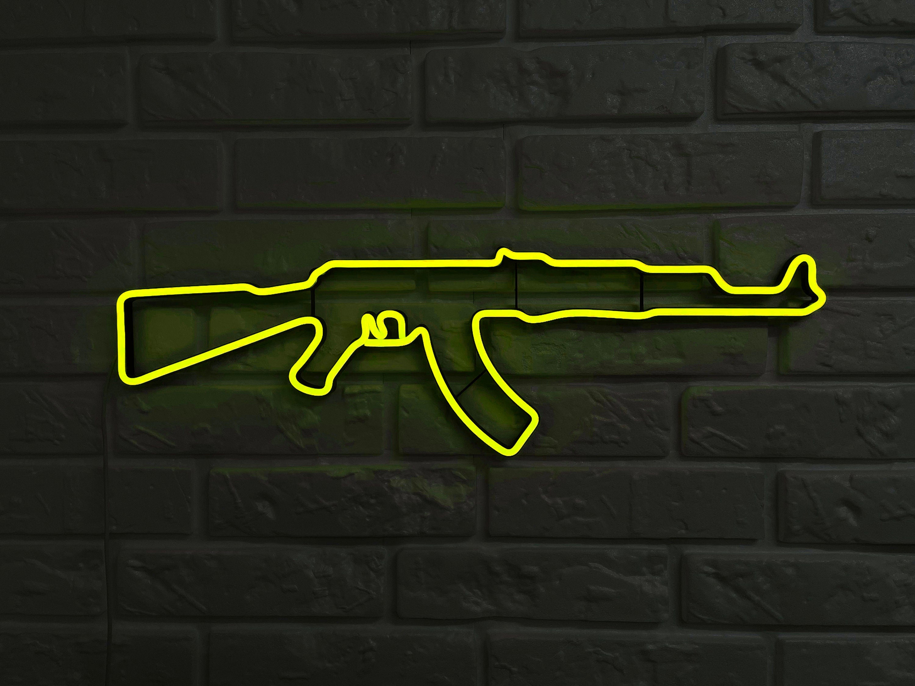 Gun Led Neon Signs AK 47 gift Pistol LED Neon Lights Gun Wall Art Décor Neon Custom Desk light CS go neon rifle neon sign ak47 wall art