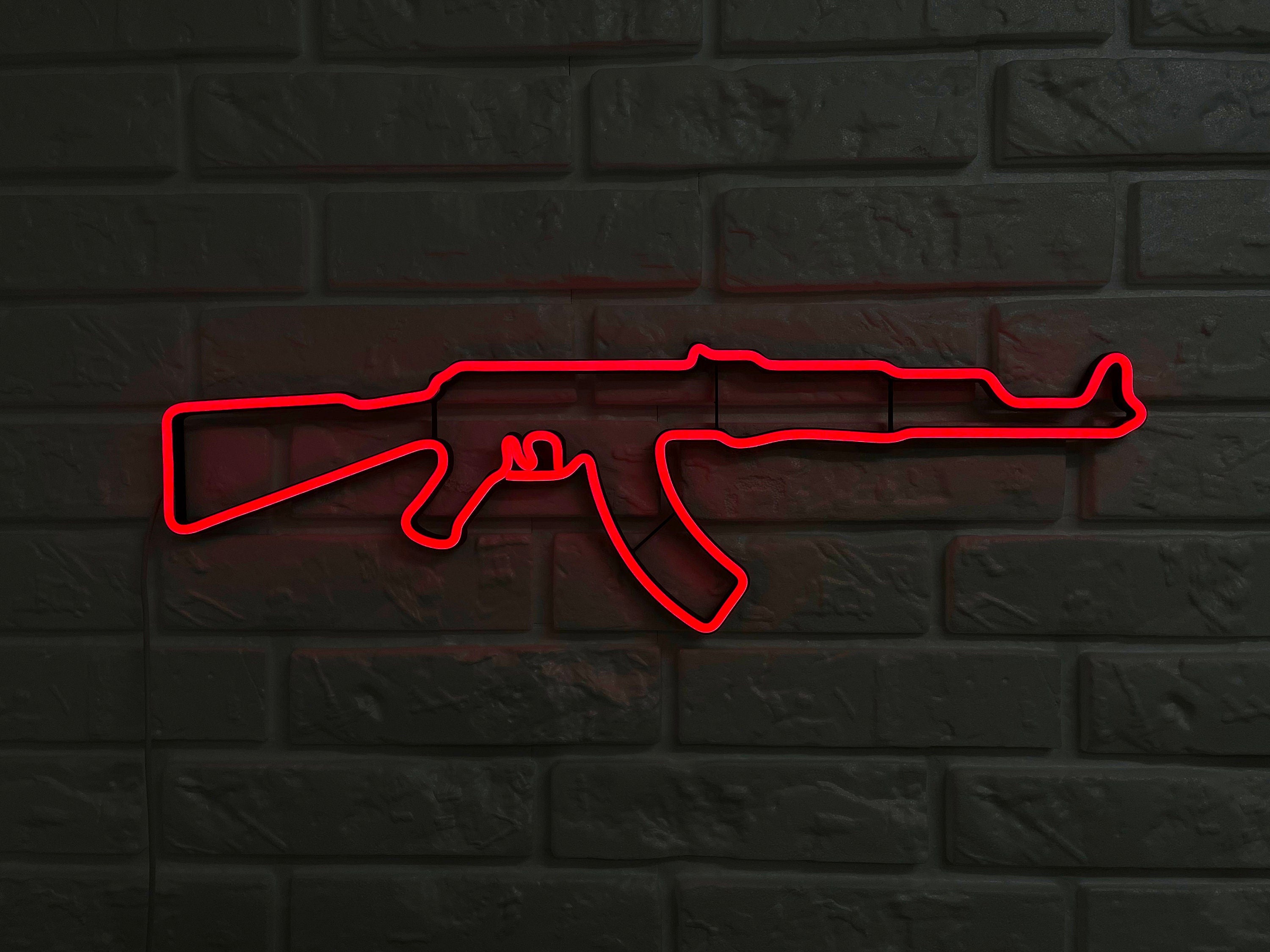 Gun Led Neon Signs AK 47 gift Pistol LED Neon Lights Gun Wall Art Décor Neon Custom Desk light CS go neon rifle neon sign ak47 wall art
