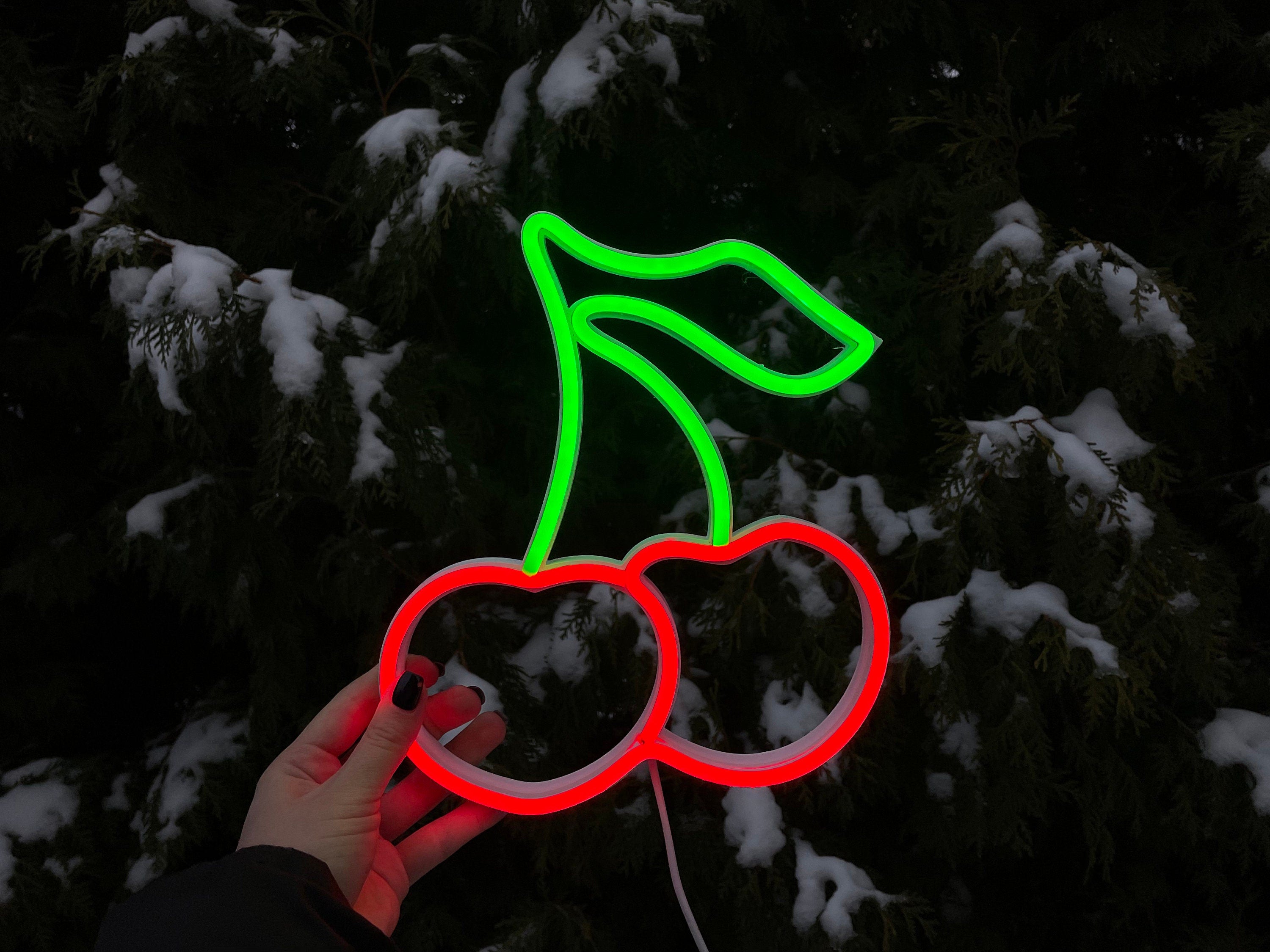 cherry Neon Sign cherry Neon Sign Led Art Light Sign Led Logo Wall Décor Custom Neon Sign Party Room Decoration gift neon bedroom