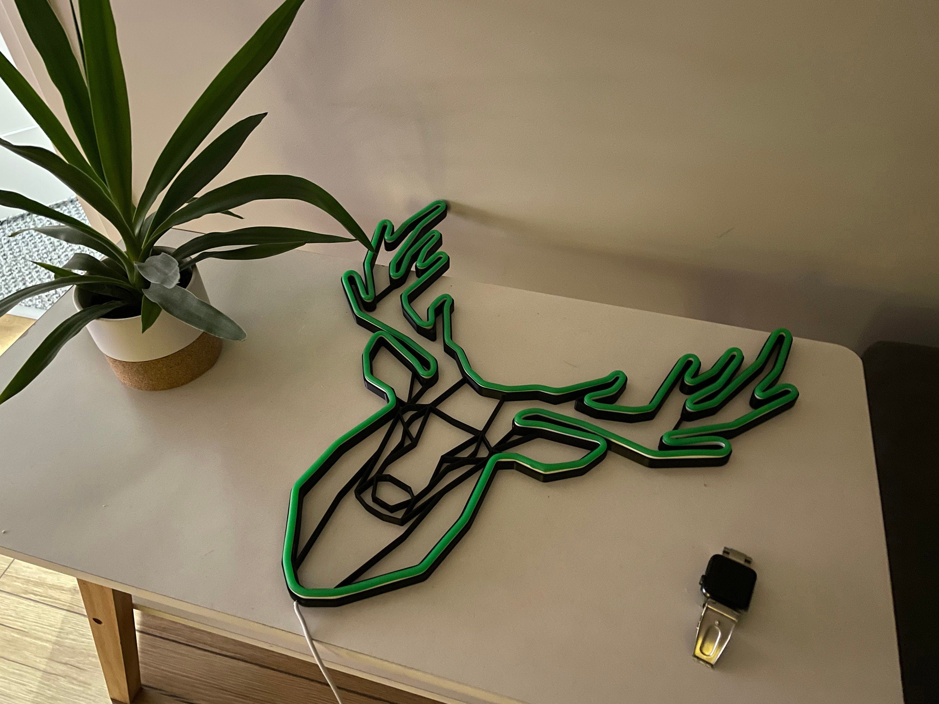 deer head Neon Sign Led deer hunting Art Light Sign Led Logo deer green Wall Decor Custom Neon Sign Party Room Decoration gift neon bedroom