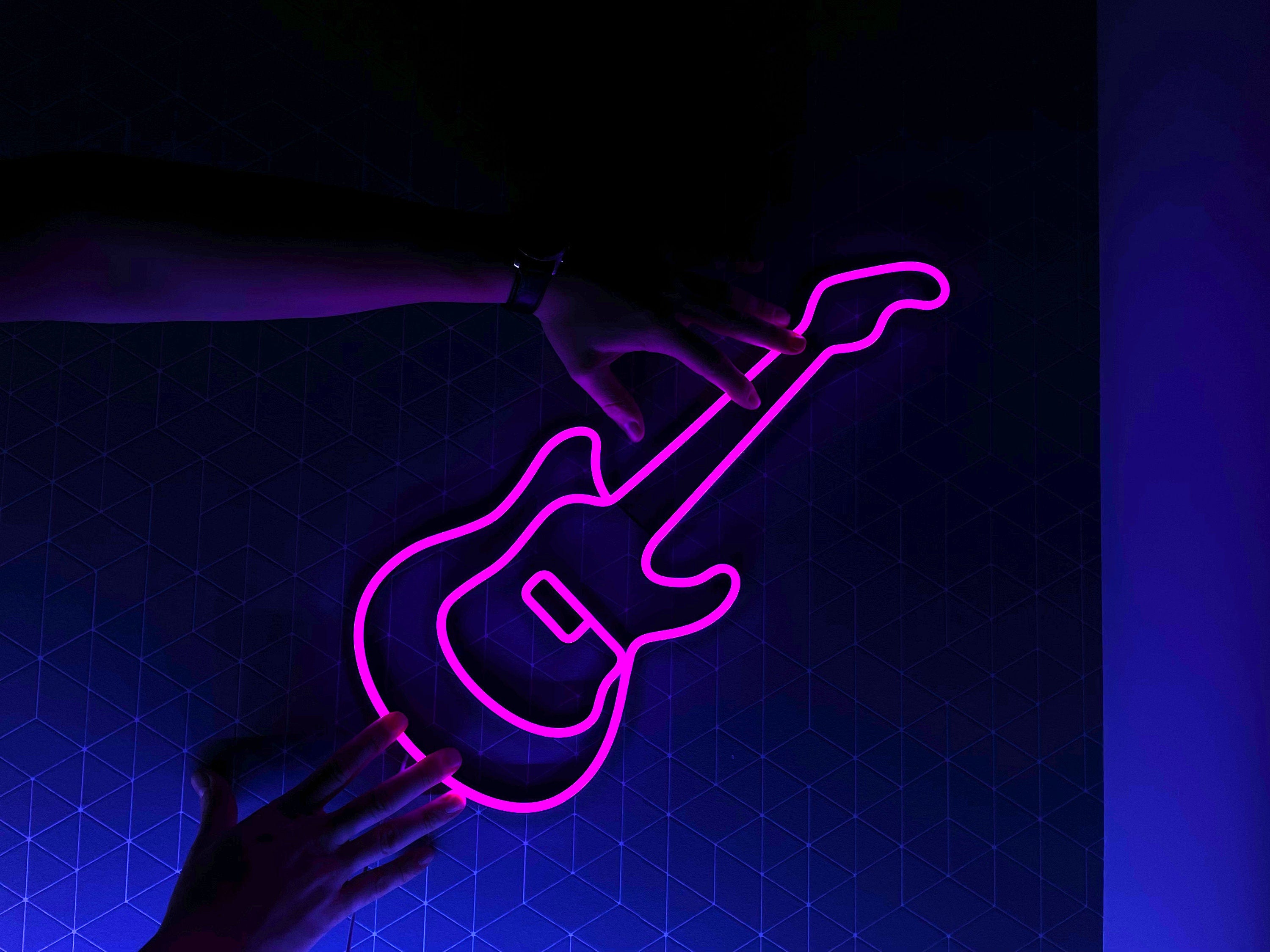 neon wall decor electric guitar Light music Neon Sign guitar decor Light Sign Led Logo guitar Wall Decor Room Decoration gift neon bedroom