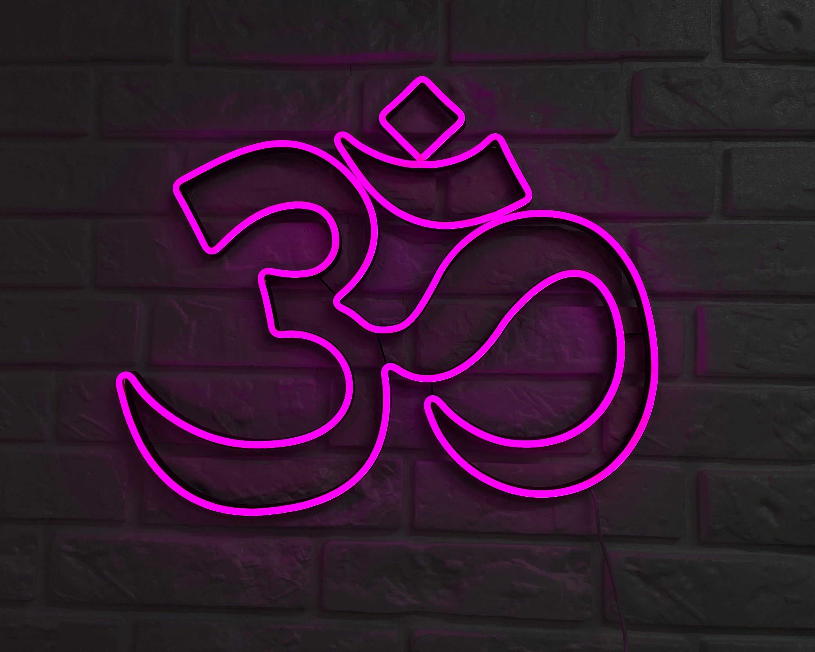 Om Symbol neon Aum Wall Decals Yoga Meditation Namaste Signs Buddha Wall Decor Decoration Home Art yoga Wall Art Neon Custom Desk light