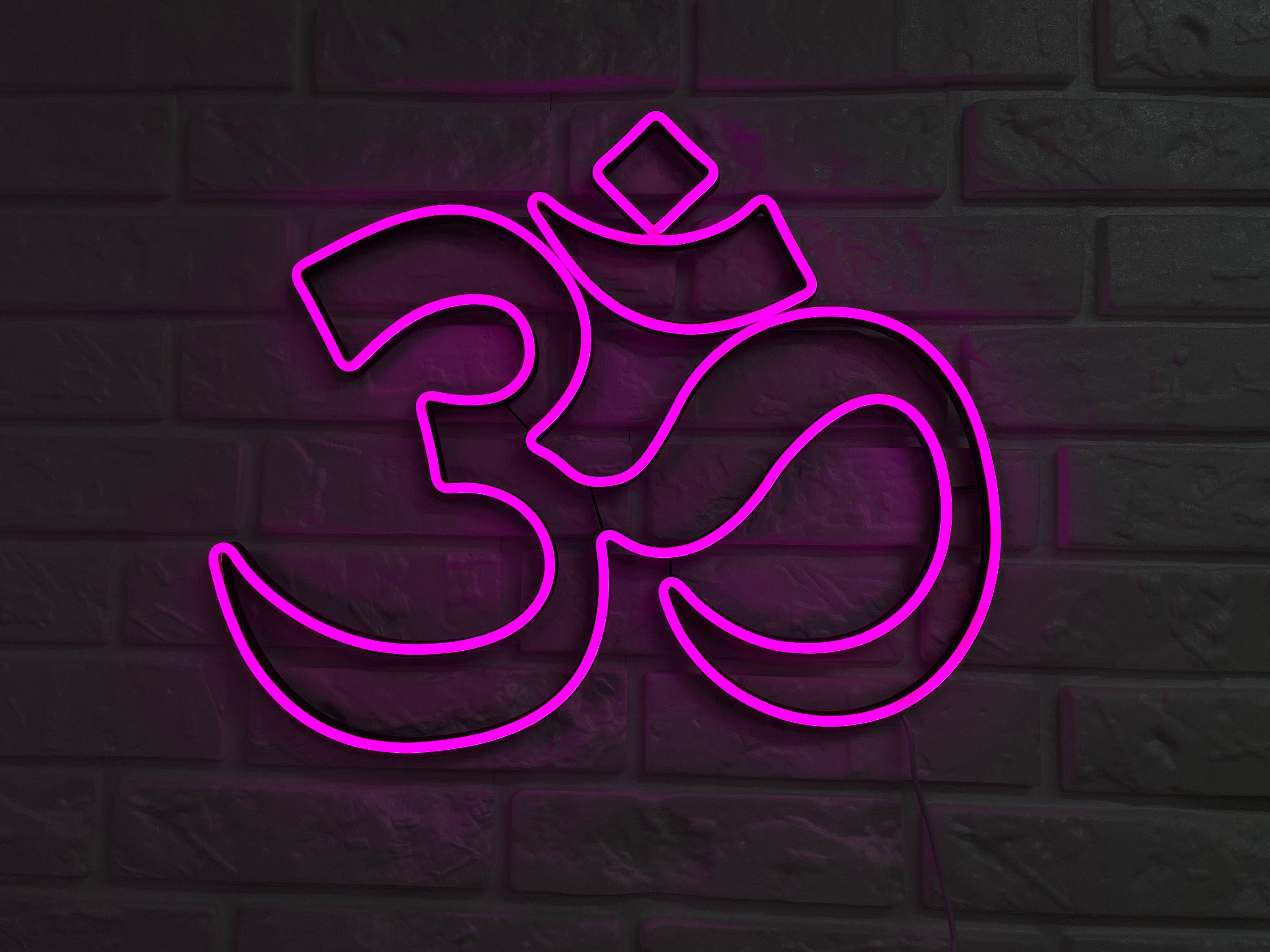 Om Symbol neon Aum Wall Decals Yoga Meditation Namaste Signs Buddha Wall Decor Decoration Home Art yoga Wall Art Neon Custom Desk light