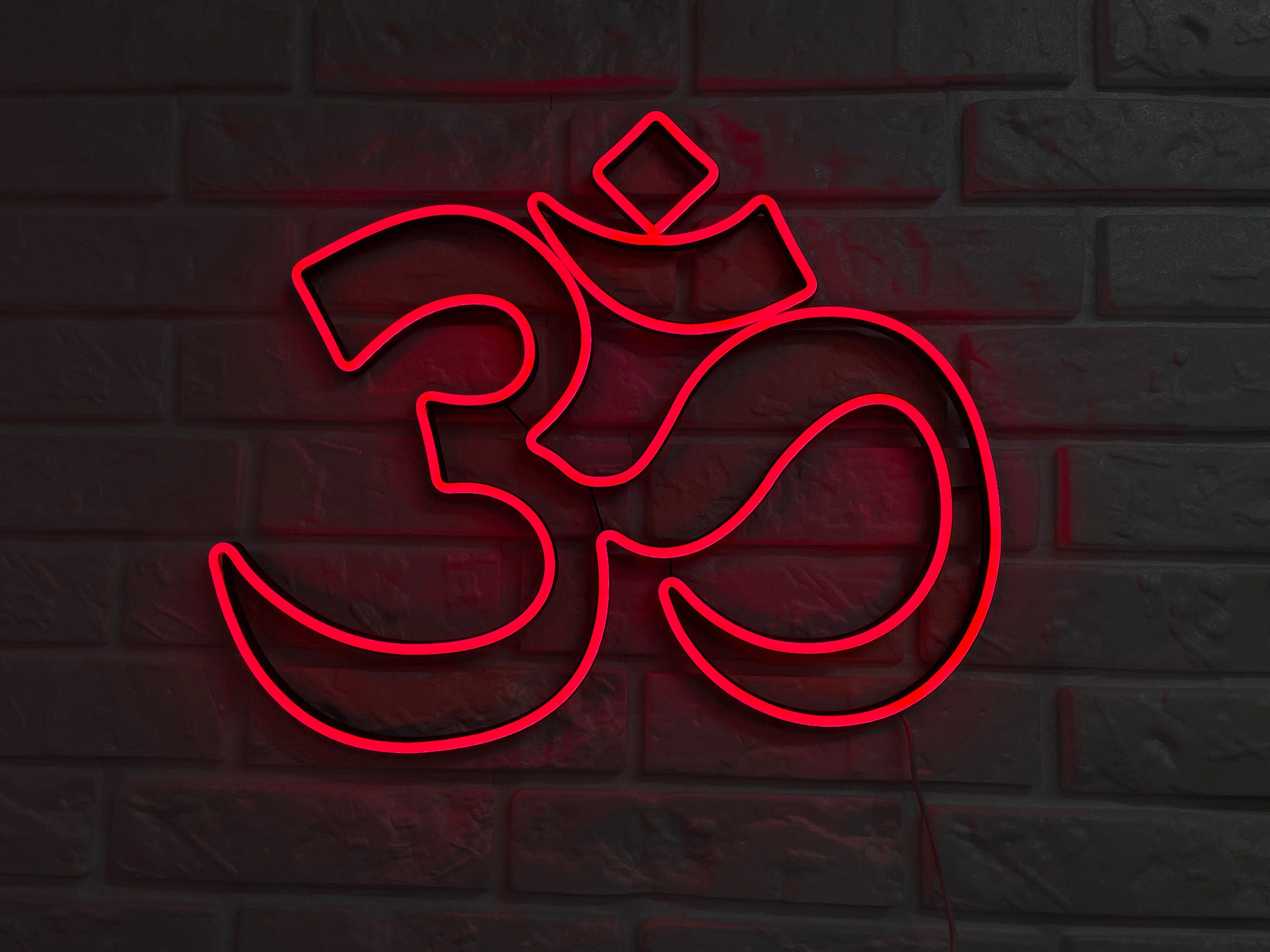 Om Symbol neon Aum Wall Decals Yoga Meditation Namaste Signs Buddha Wall Decor Decoration Home Art yoga Wall Art Neon Custom Desk light
