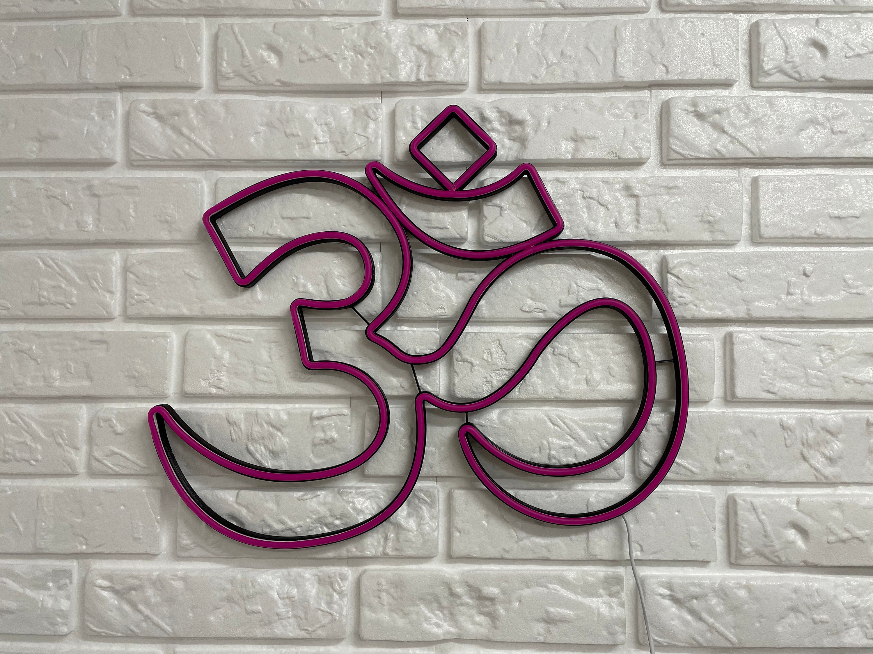 Om Symbol neon Aum Wall Decals Yoga Meditation Namaste Signs Buddha Wall Decor Decoration Home Art yoga Wall Art Neon Custom Desk light