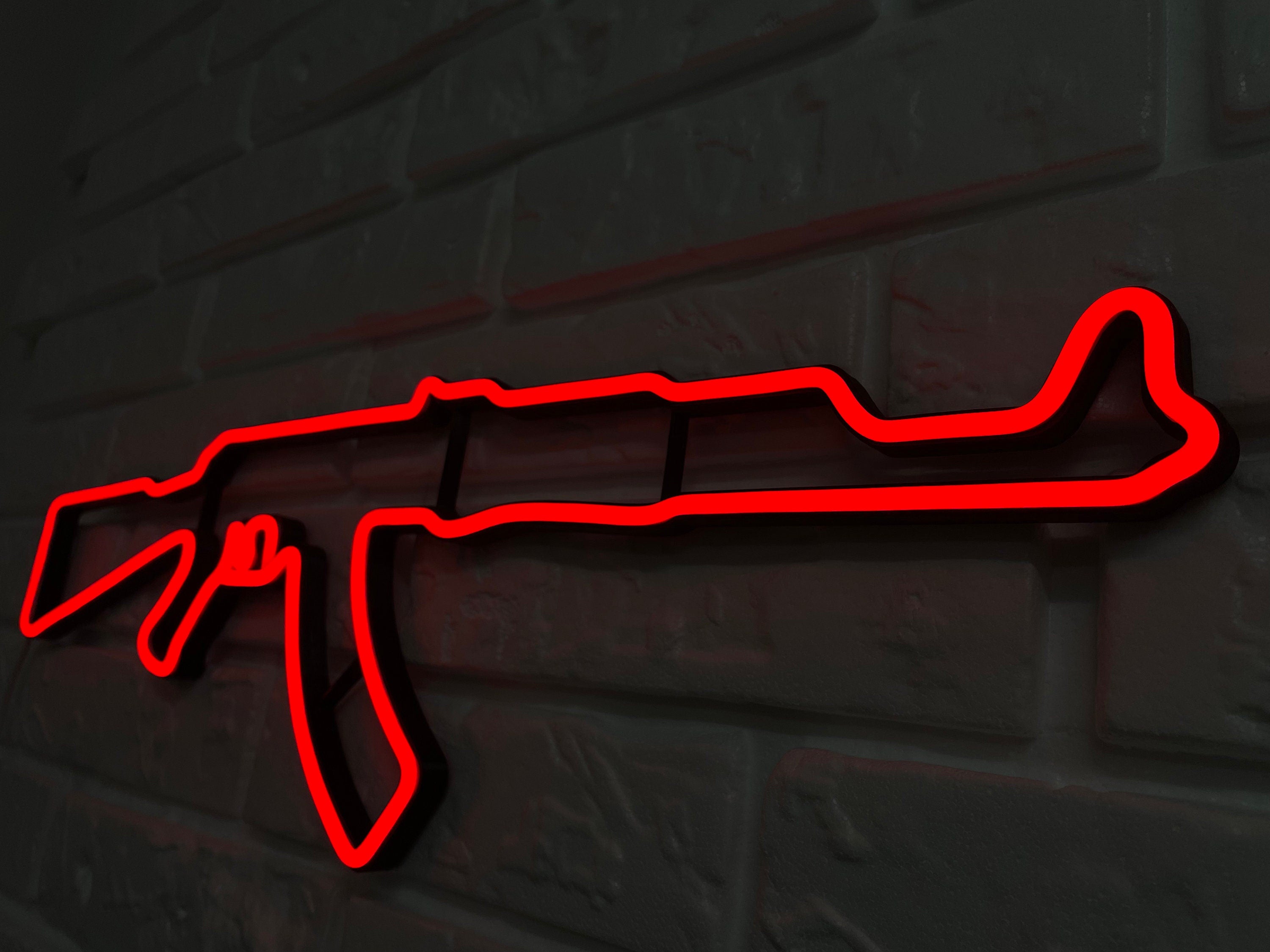 Gun Led Neon Signs AK 47 gift Pistol LED Neon Lights Gun Wall Art Décor Neon Custom Desk light CS go neon rifle neon sign ak47 wall art