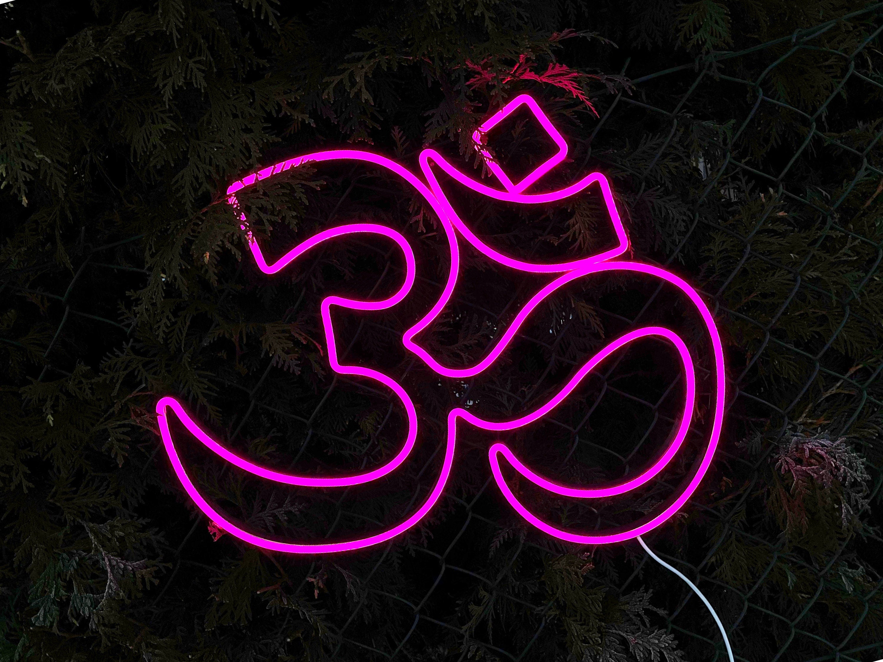 Om Symbol neon Aum Wall Decals Yoga Meditation Namaste Signs Buddha Wall Decor Decoration Home Art yoga Wall Art Neon Custom Desk light