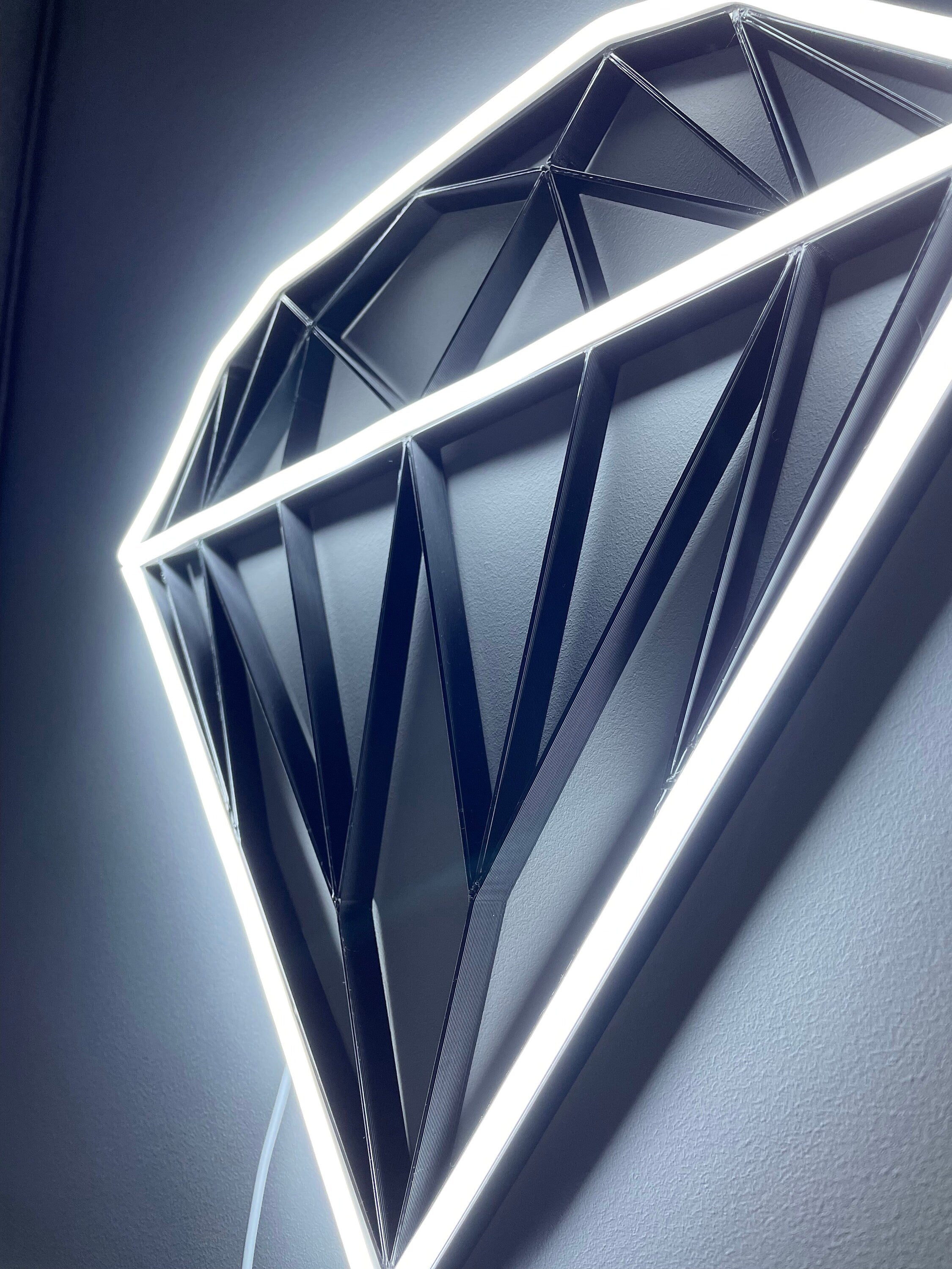 diamond wall art, led Neon Sign, Wall Decor, bedroom room decor, Custom Neon Sign home decor, geometric wall art, home decor modern