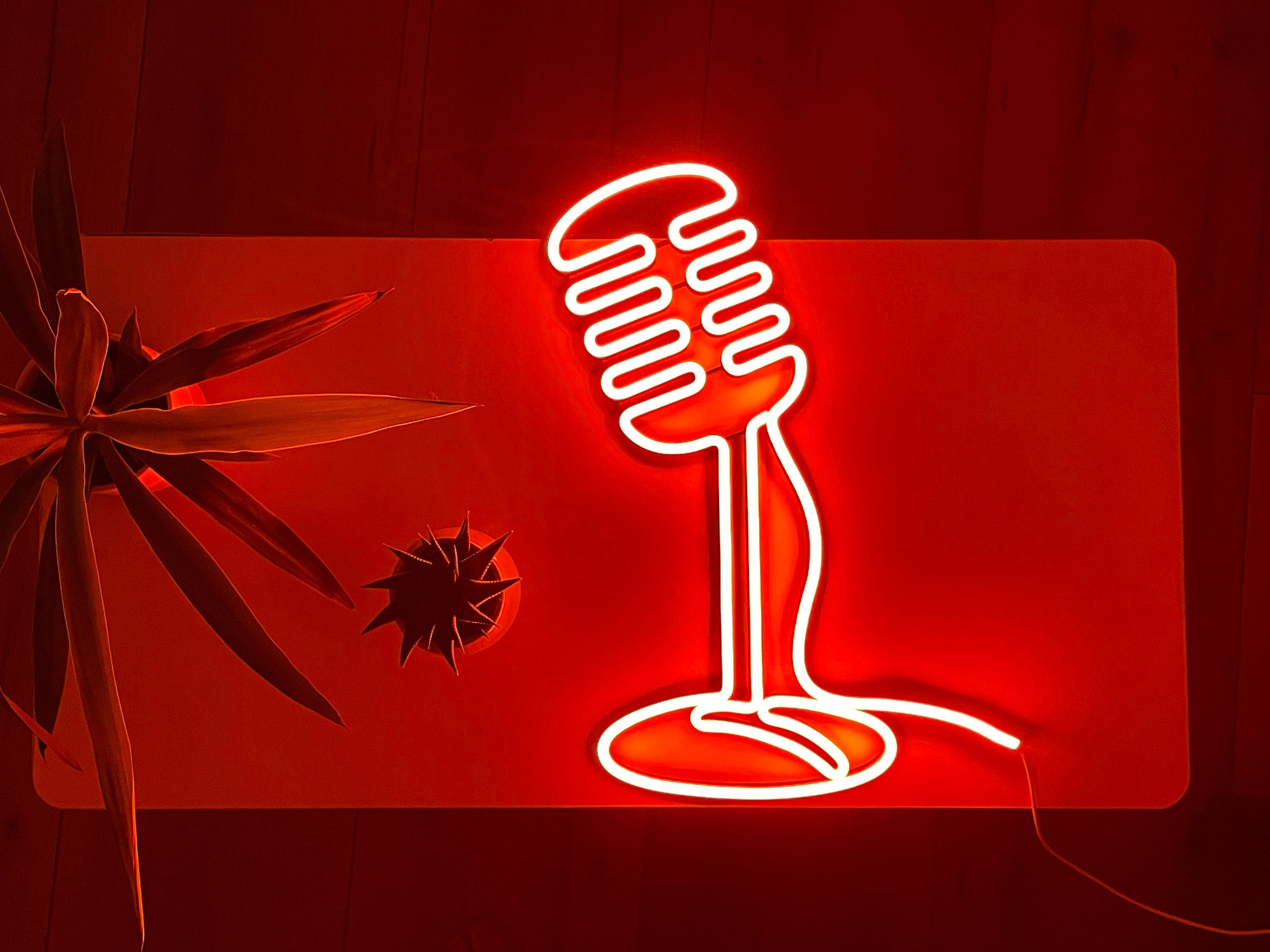 mic microphone art, music Neon Sign, microphone Art, music room decor, mic Wall Decor, music Led neon, music gift, mic gift