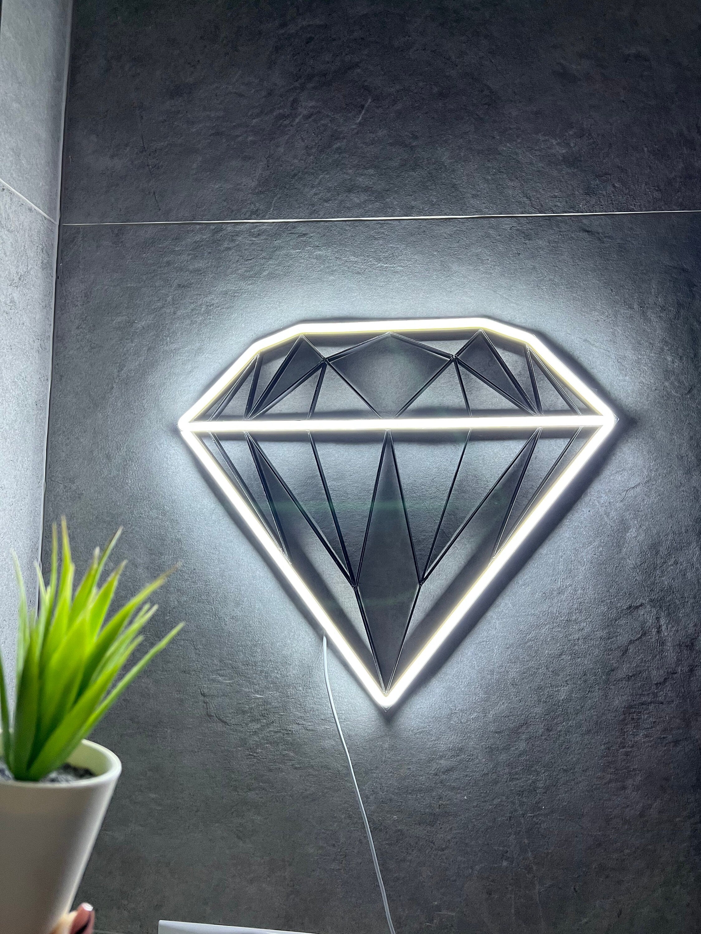 diamond wall art, led Neon Sign, Wall Decor, bedroom room decor, Custom Neon Sign home decor, geometric wall art, home decor modern
