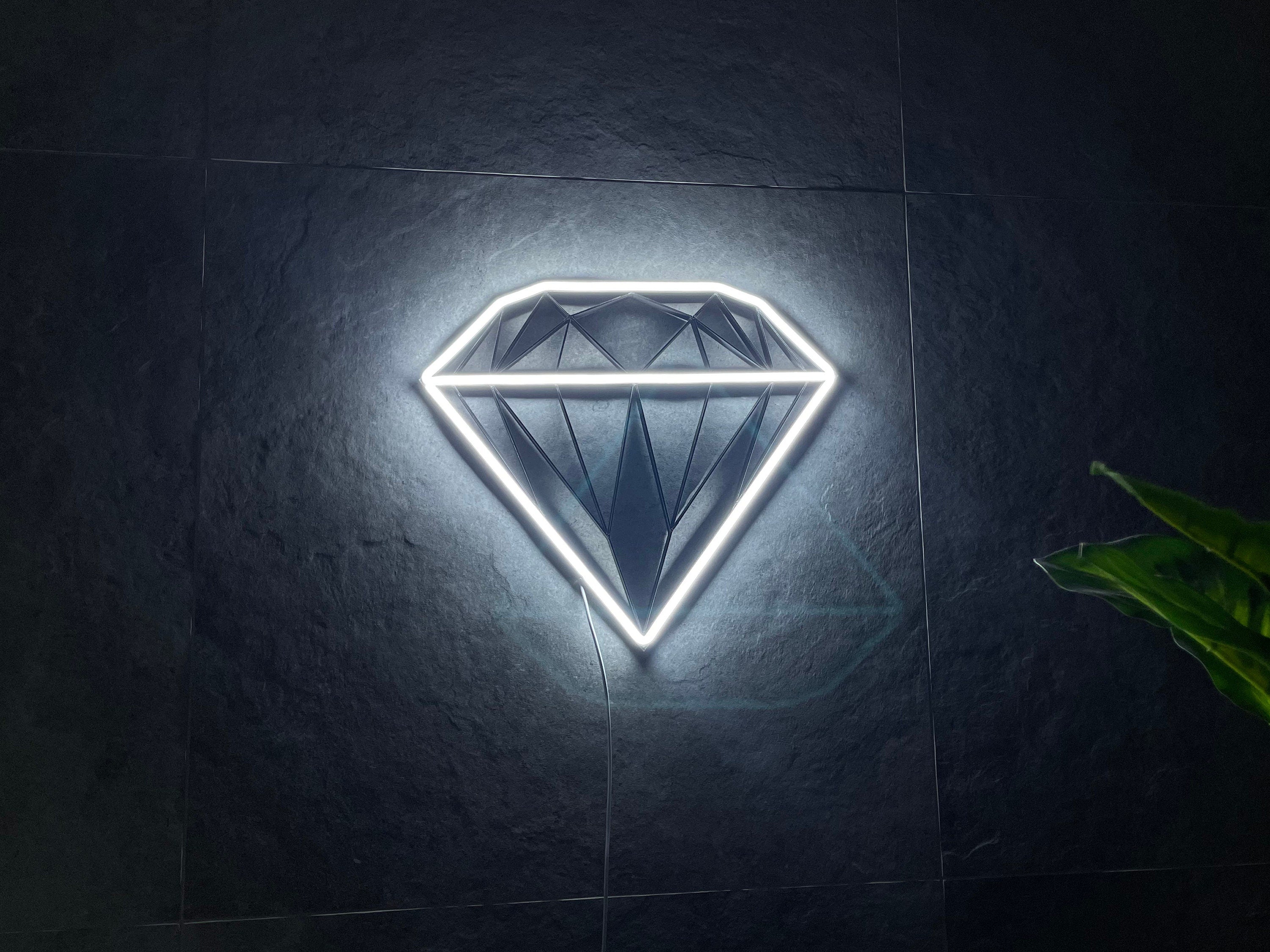 diamond wall art, led Neon Sign, Wall Decor, bedroom room decor, Custom Neon Sign home decor, geometric wall art, home decor modern