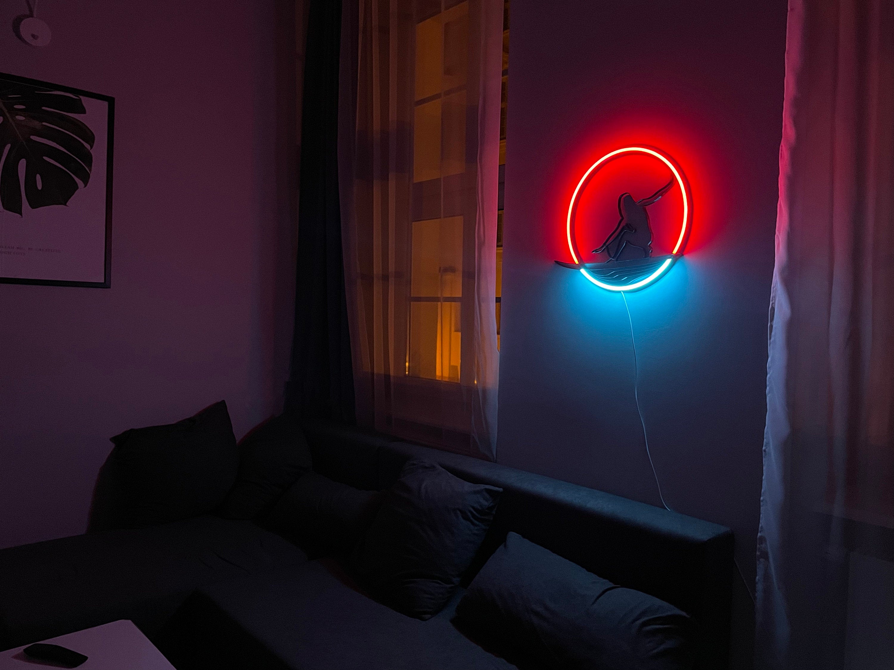 surf Neon Sign sea Led ocean Art Light Sign Led Logo wave Wall Décor Custom Neon Sign Room Decor gift neon bedroom neon light neon bedroom