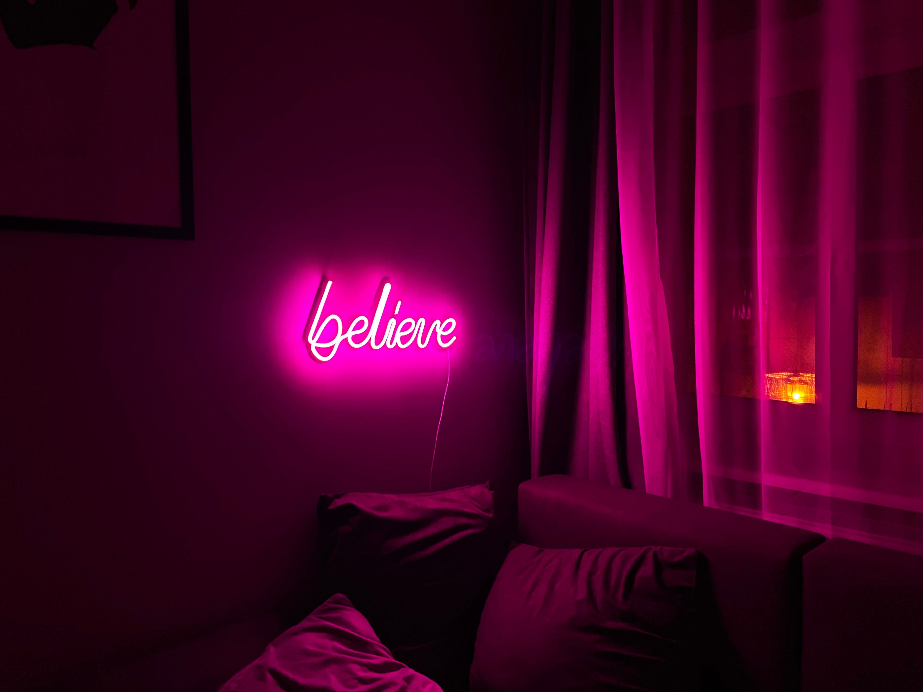 believe Neon Sign Led Neon Light Neon Sign Bedroom Home Room Neon Sign Neon Led Wall Decor bedroom wall art neon light neon art room decor