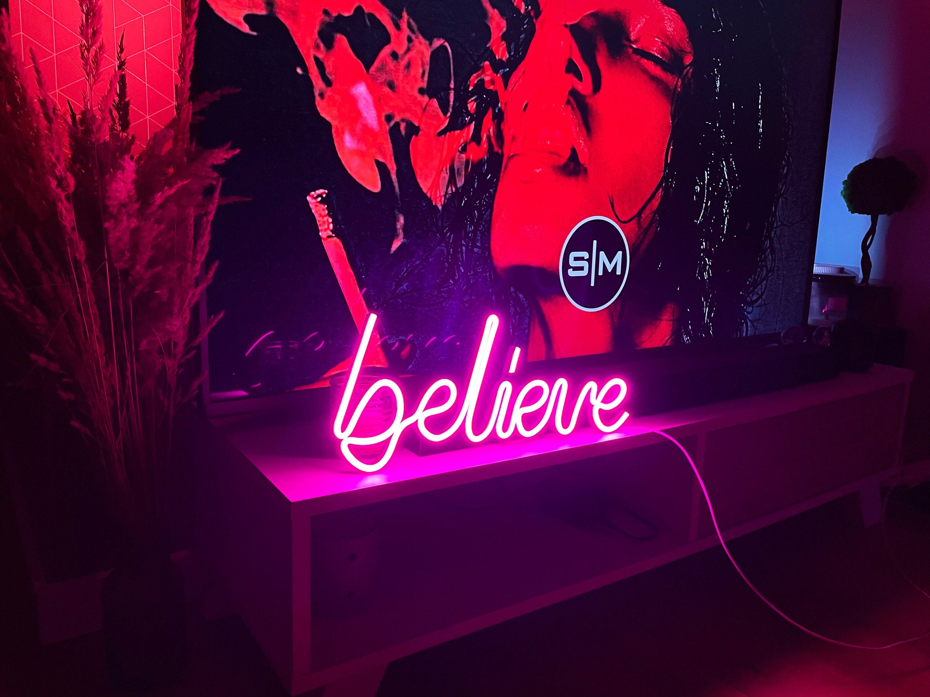 believe Neon Sign Led Neon Light Neon Sign Bedroom Home Room Neon Sign Neon Led Wall Decor bedroom wall art neon light neon art room decor
