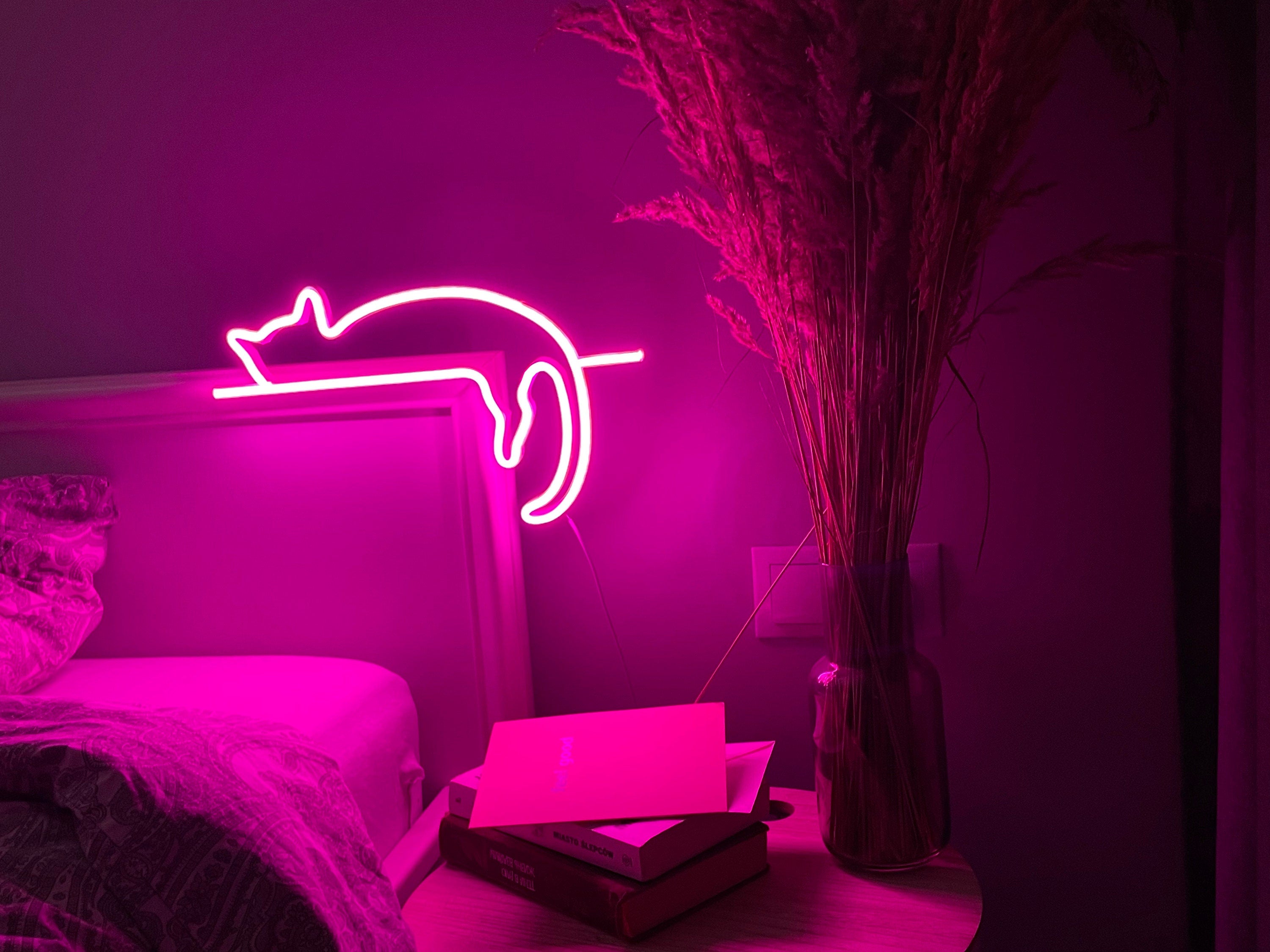 cat neon sign art decor Neon light wall art signs cute cat decor, gift LED Neon Lights, cat Wall custom neon decor Neon Custom Desk light