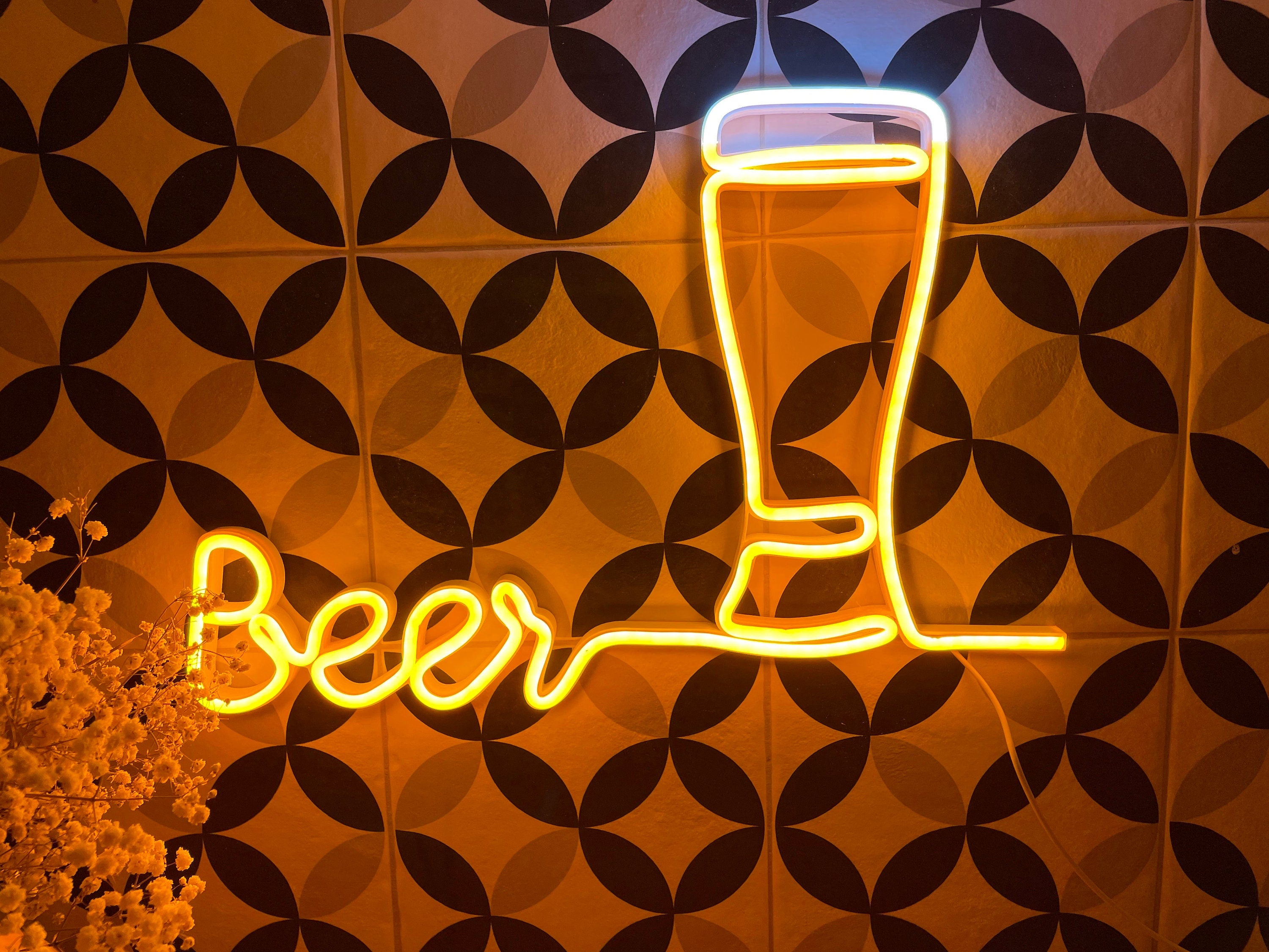 Custom Beer Neon Sign Personalized Bar Decor & Neon Sign Custom for Man Cave, Bar Signs, Gifts for Dad, Husband Business Logo Sign