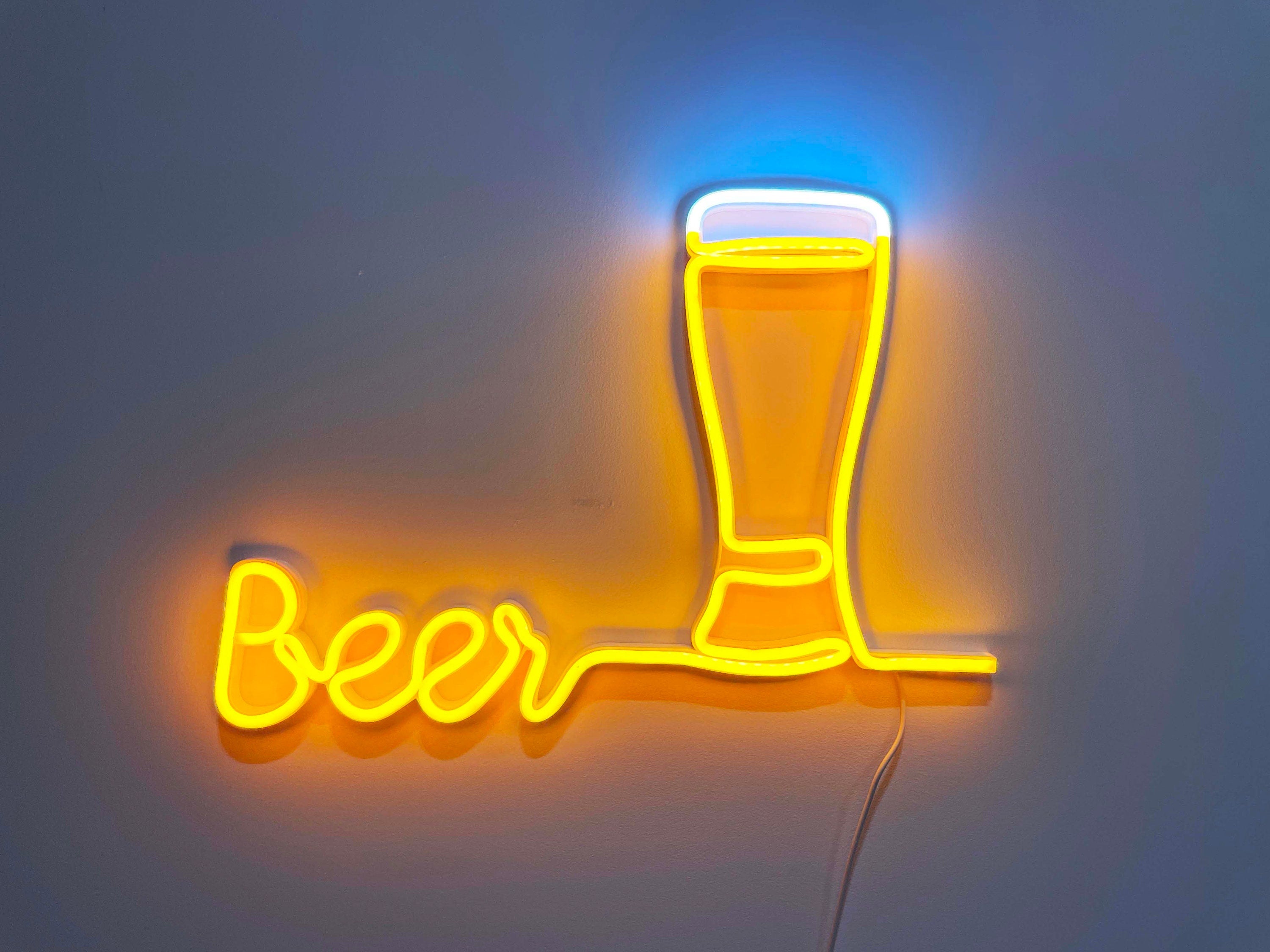 Custom Beer Neon Sign Personalized Bar Decor & Neon Sign Custom for Man Cave, Bar Signs, Gifts for Dad, Husband Business Logo Sign