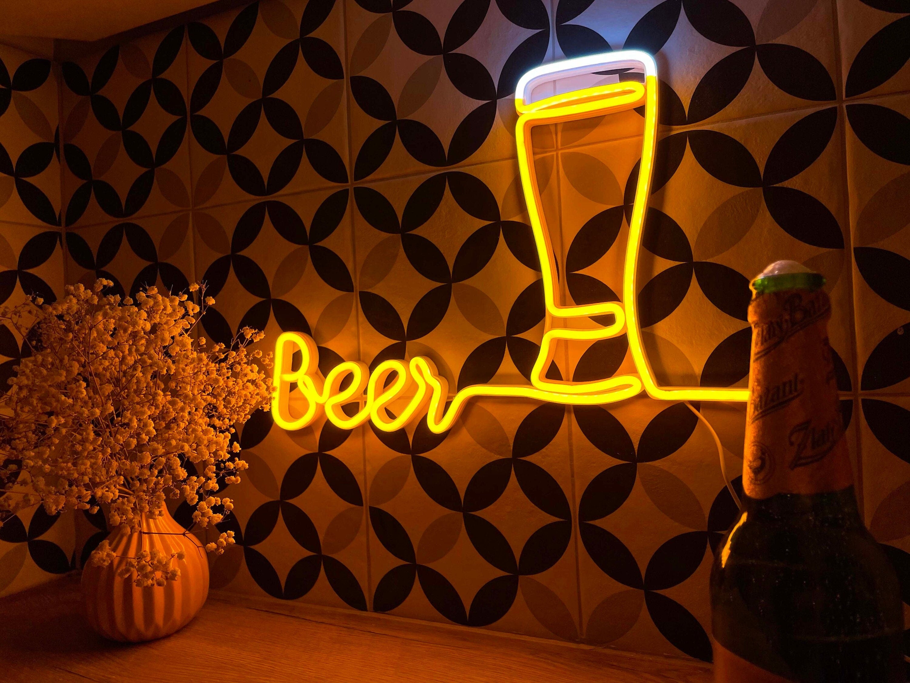 Custom Beer Neon Sign Personalized Bar Decor & Neon Sign Custom for Man Cave, Bar Signs, Gifts for Dad, Husband Business Logo Sign