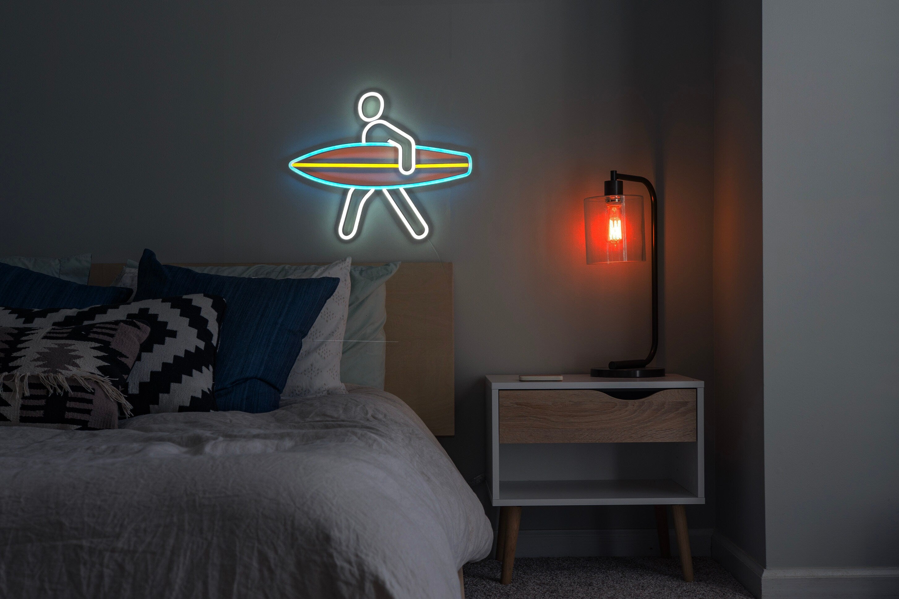 surf Neon Sign sea Led ocean Art Light Sign Led Logo wave Wall Décor Custom Neon Sign Room Decor gift neon bedroom neon light neon bedroom