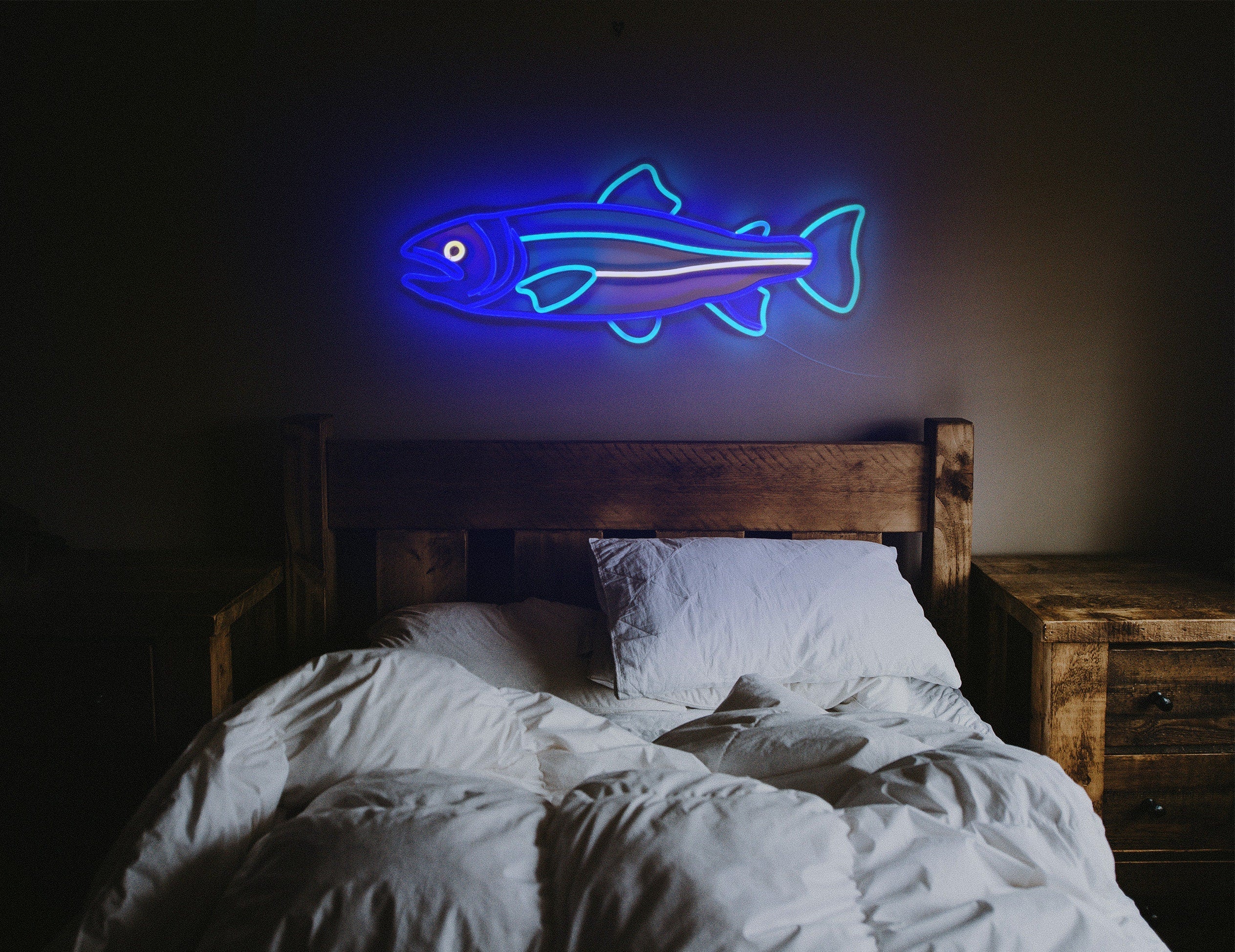 salmon fish Neon Sign salmon decor Led sea Art Light Sign Led Logo sailor Wall Décor Neon Sign Party Room Decoration salmon neon bedroom