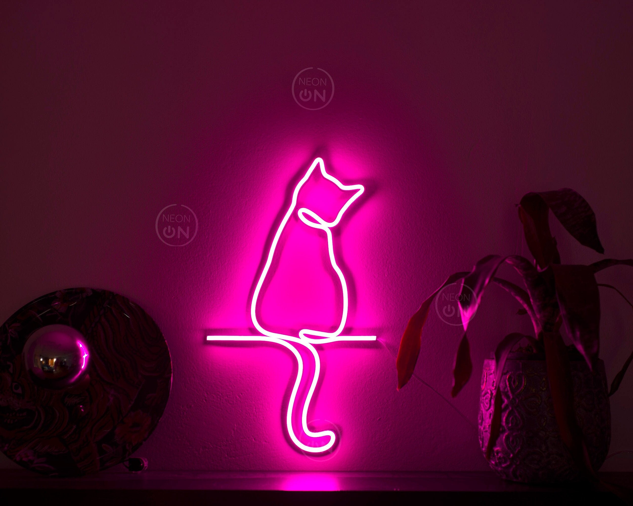 cat neon sign art decor Neon light wall art signs cute cat decor, gift LED Neon Lights, cat Wall custom neon decor Neon Custom wall