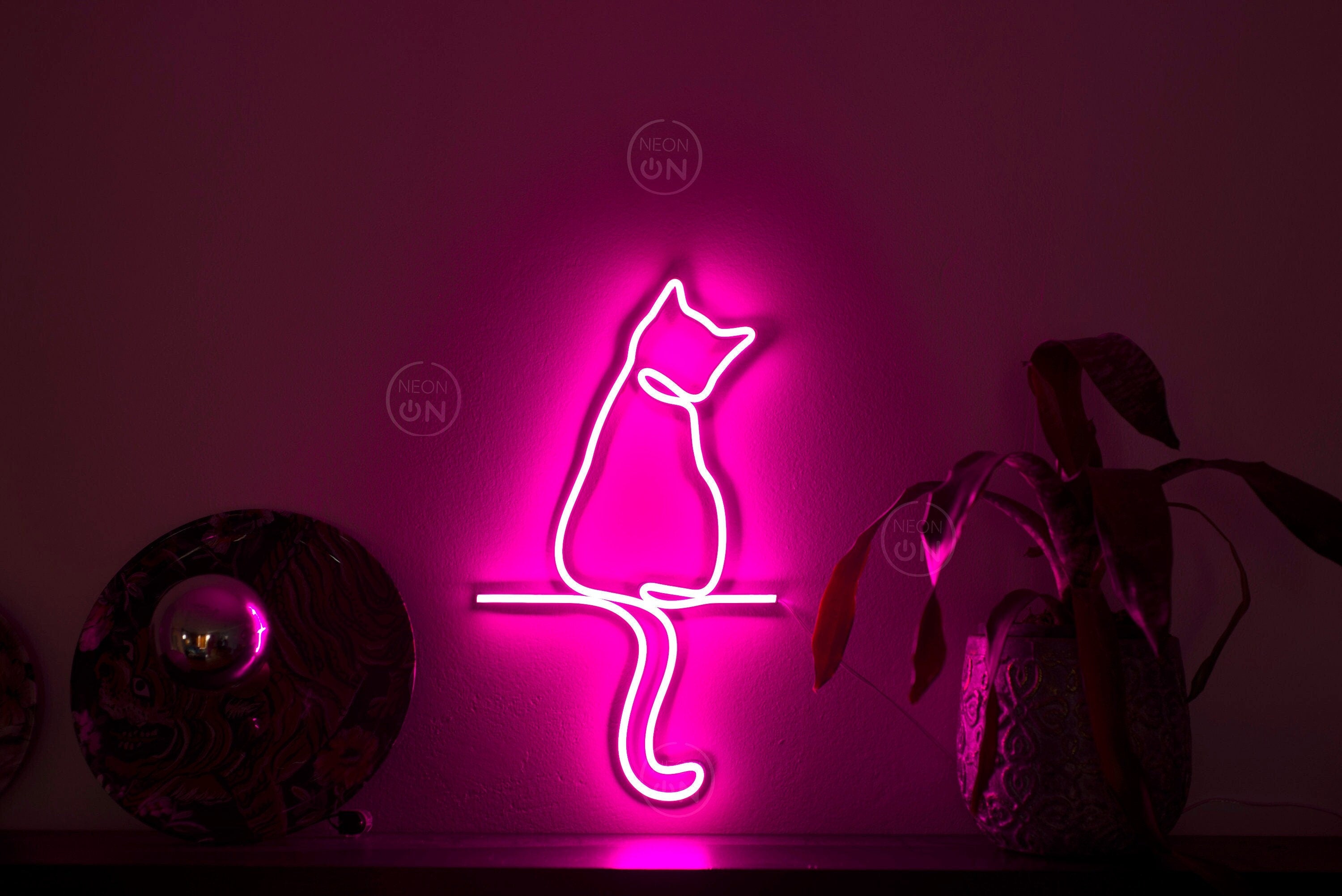 cat neon sign art decor Neon light wall art signs cute cat decor, gift LED Neon Lights, cat Wall custom neon decor Neon Custom wall