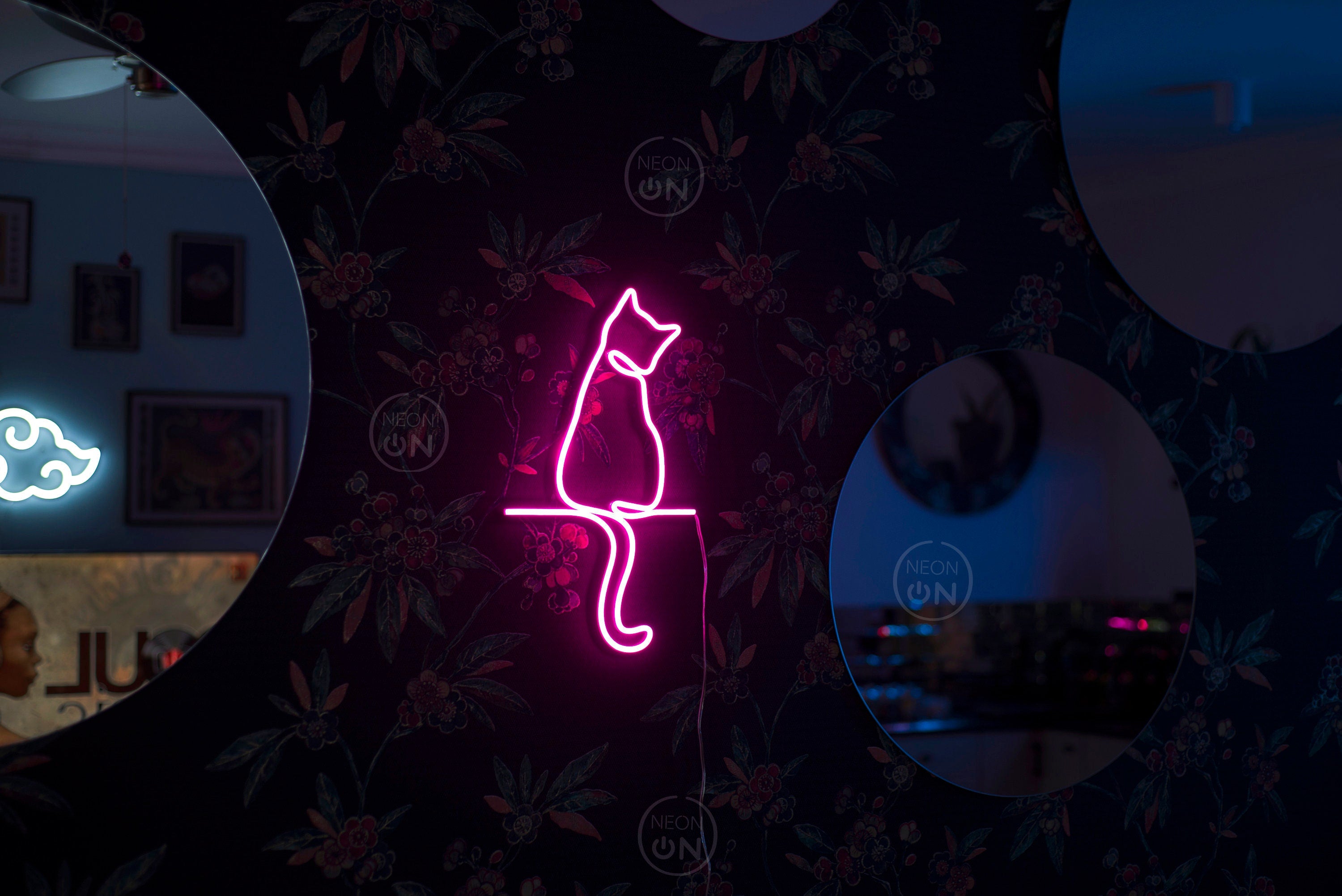 cat neon sign art decor Neon light wall art signs cute cat decor, gift LED Neon Lights, cat Wall custom neon decor Neon Custom wall