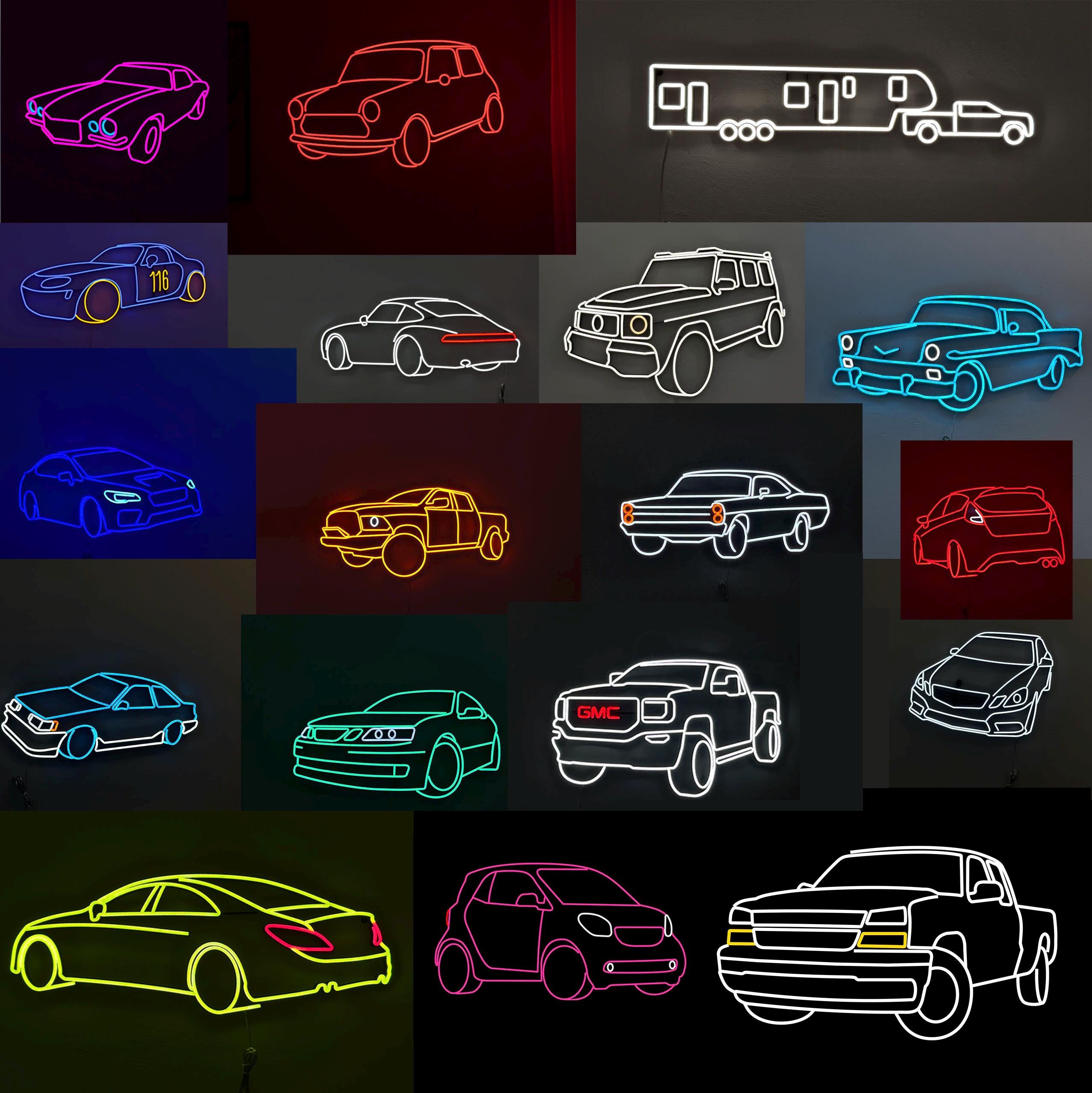 Custom Car Neon Sign – Personalized Garage Decor, Gift for Him, Husband’s Man Cave Light