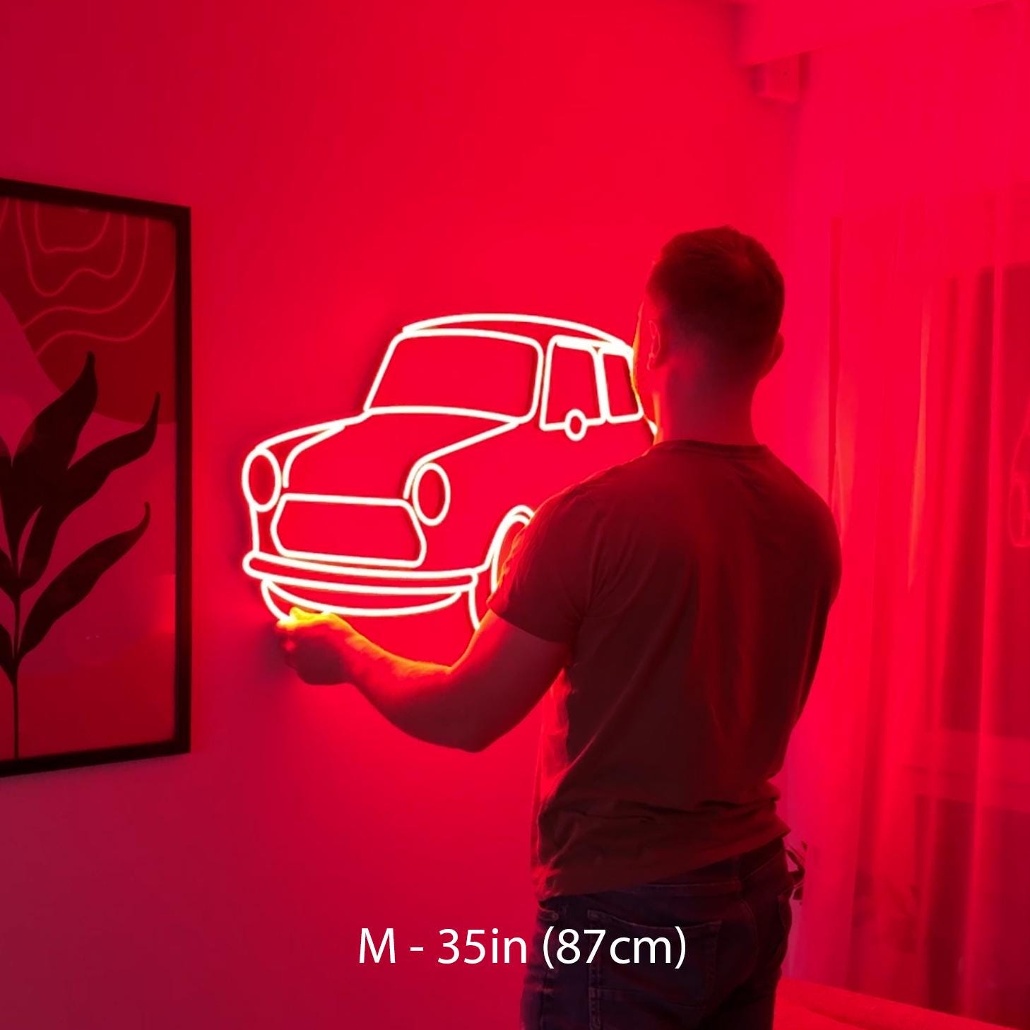 Custom Car Neon Sign – Personalized Garage Decor, Gift for Him, Husband’s Man Cave Light