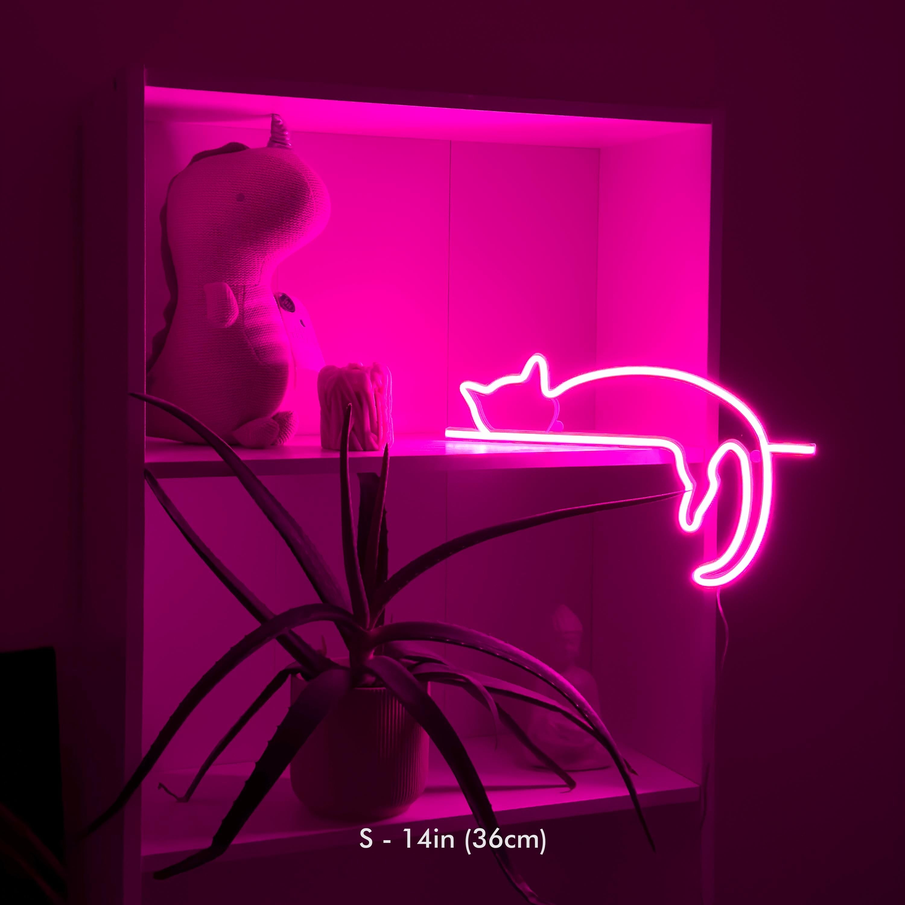 cat neon sign art decor Neon light wall art signs cute cat decor, gift LED Neon Lights, cat Wall custom neon decor Neon Custom Desk light