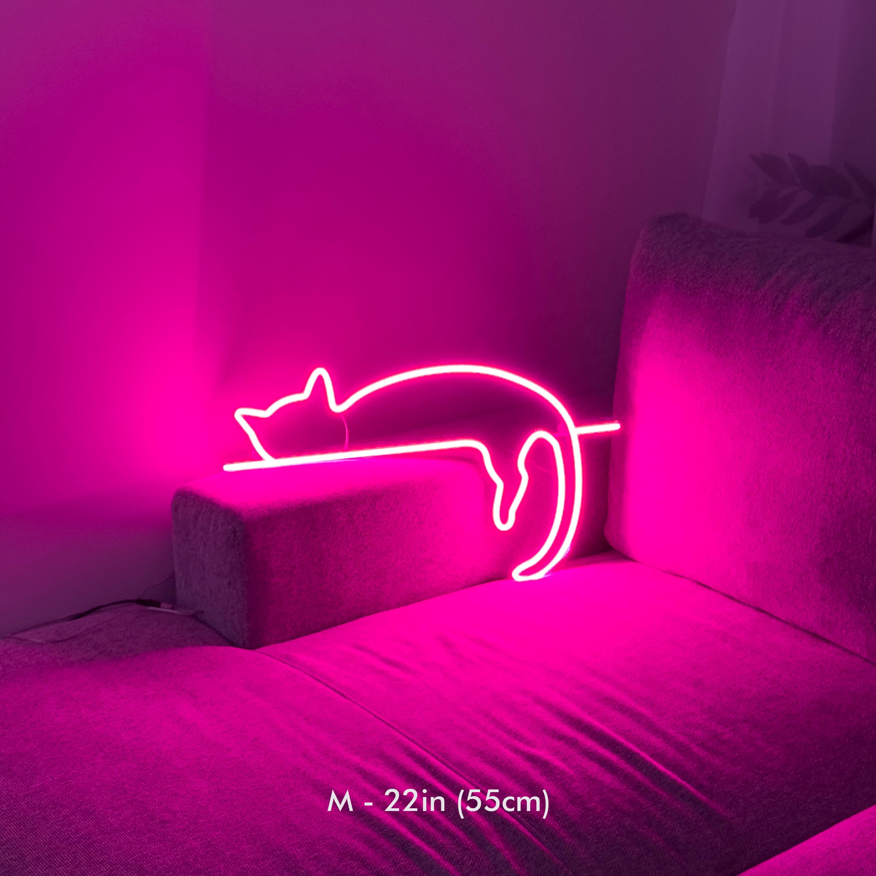 cat neon sign art decor Neon light wall art signs cute cat decor, gift LED Neon Lights, cat Wall custom neon decor Neon Custom Desk light