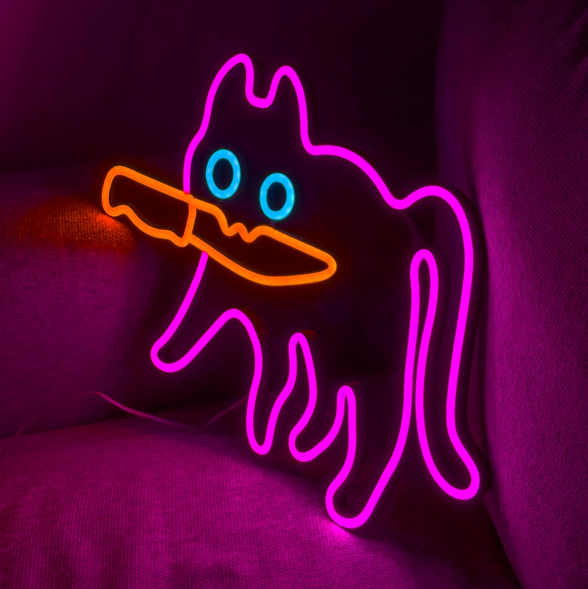 cat neon sign