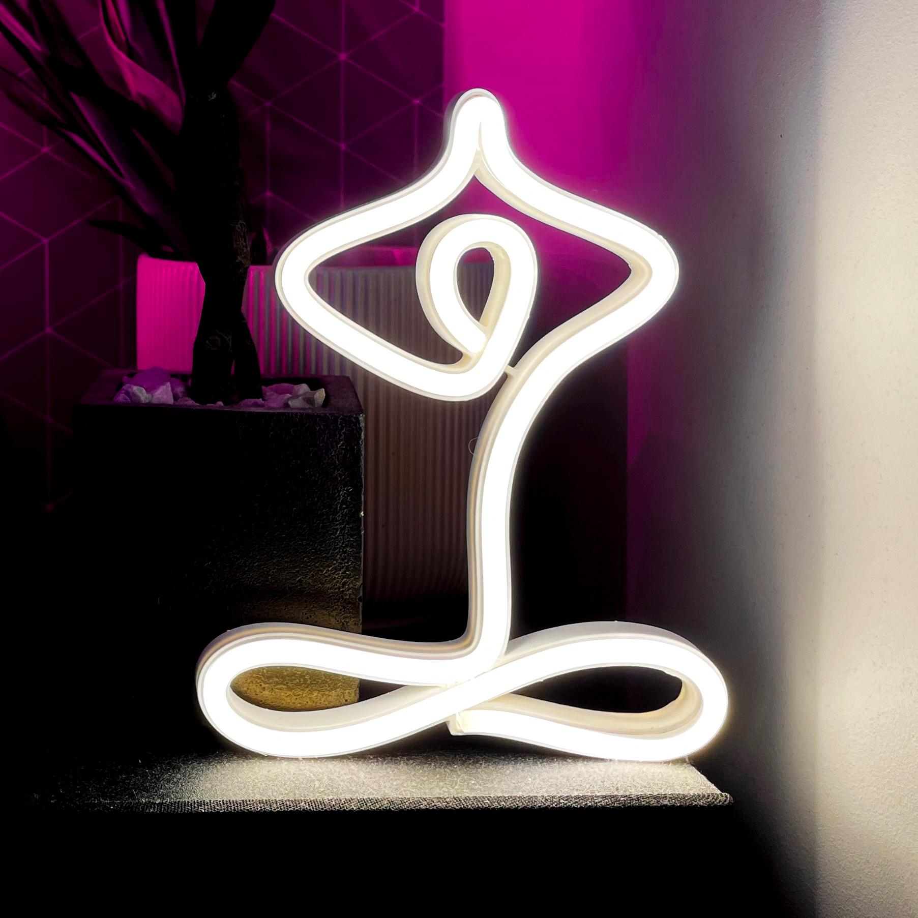 Yoga Neon Sign – LED Wall Art, Meditation Room Decor, Spiritual Neon Light, Zen Yoga Studio Sign, Relaxing LED Decor for Home & Gym