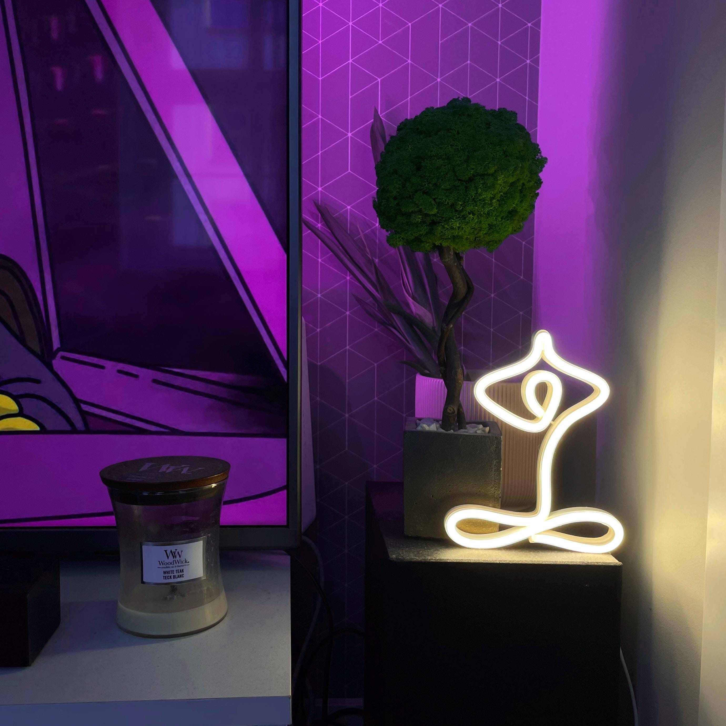 Yoga Neon Sign – LED Wall Art, Meditation Room Decor, Spiritual Neon Light, Zen Yoga Studio Sign, Relaxing LED Decor for Home & Gym