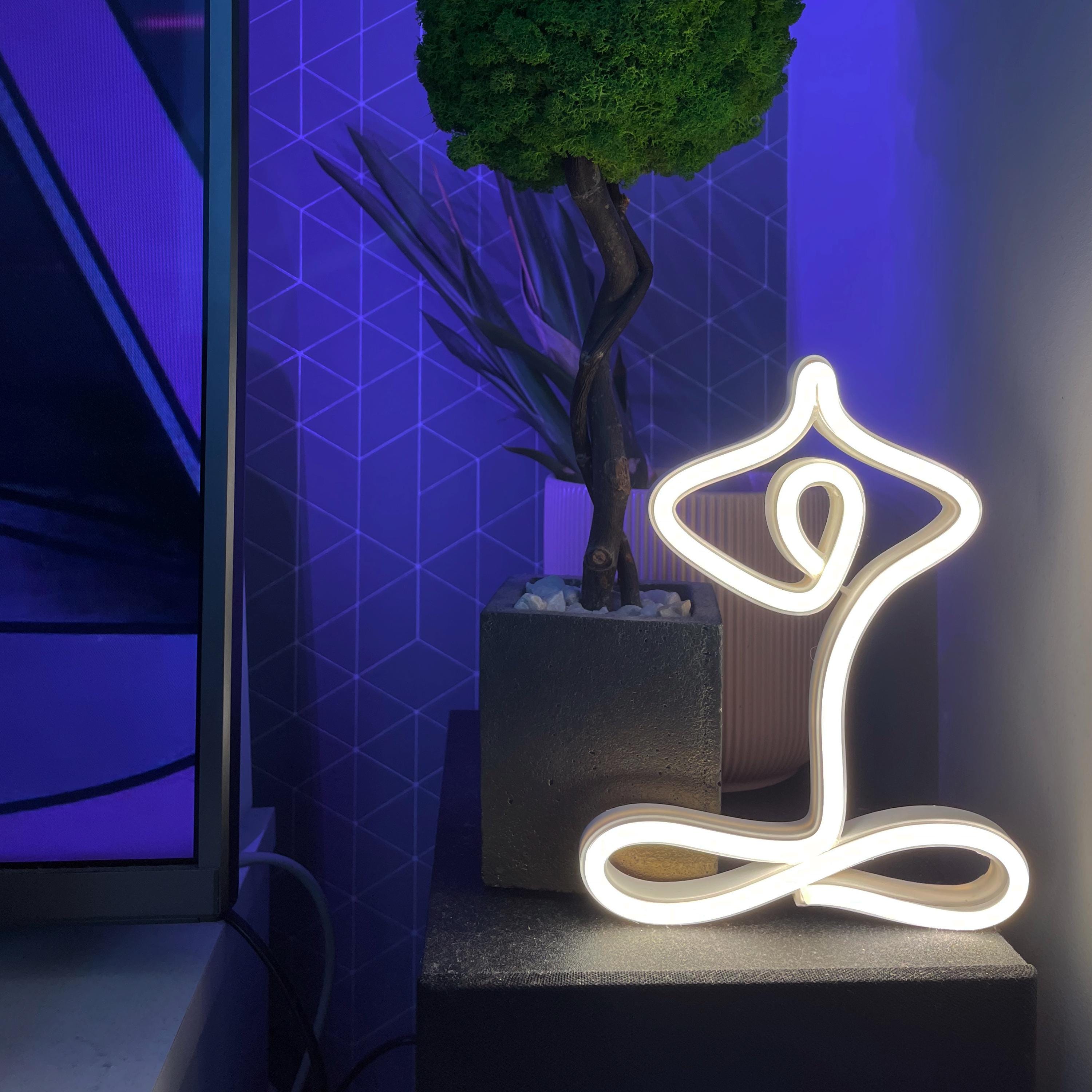 Yoga Neon Sign – LED Wall Art, Meditation Room Decor, Spiritual Neon Light, Zen Yoga Studio Sign, Relaxing LED Decor for Home & Gym
