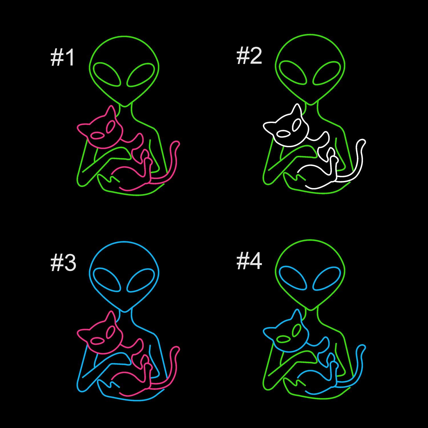 Alien Neon Sign – Dimmable LED Alien Cat Light, Green Neon Sign for Bedroom, Game Room, Man Cave, Party Decor, Gift for Kids & Boys