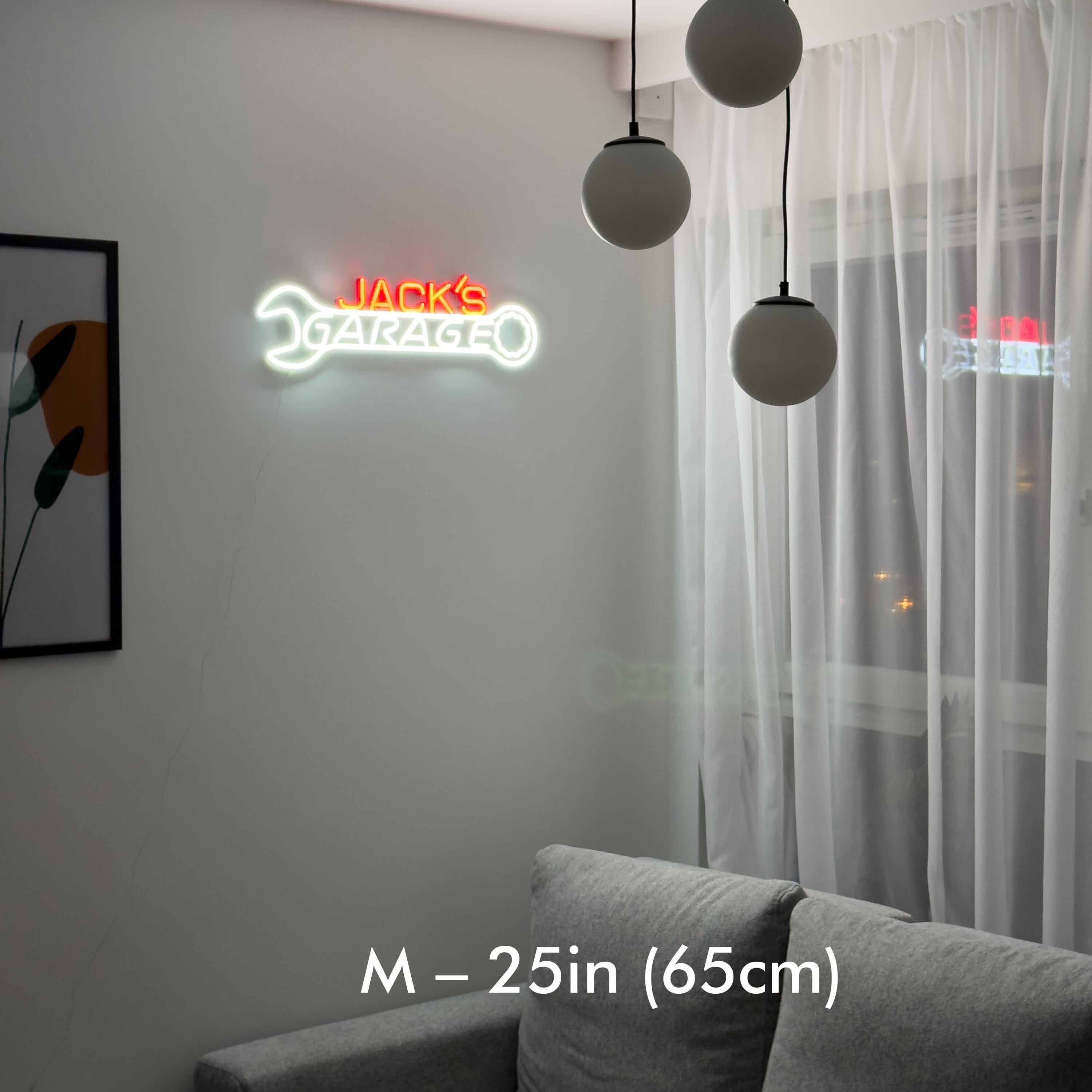 Custom Neon Garage Sign, Personalized Garage Decor, Gift for Him, Man Cave Light, Jack’s Garage Neon, Husband Birthday Gift, LED Sign