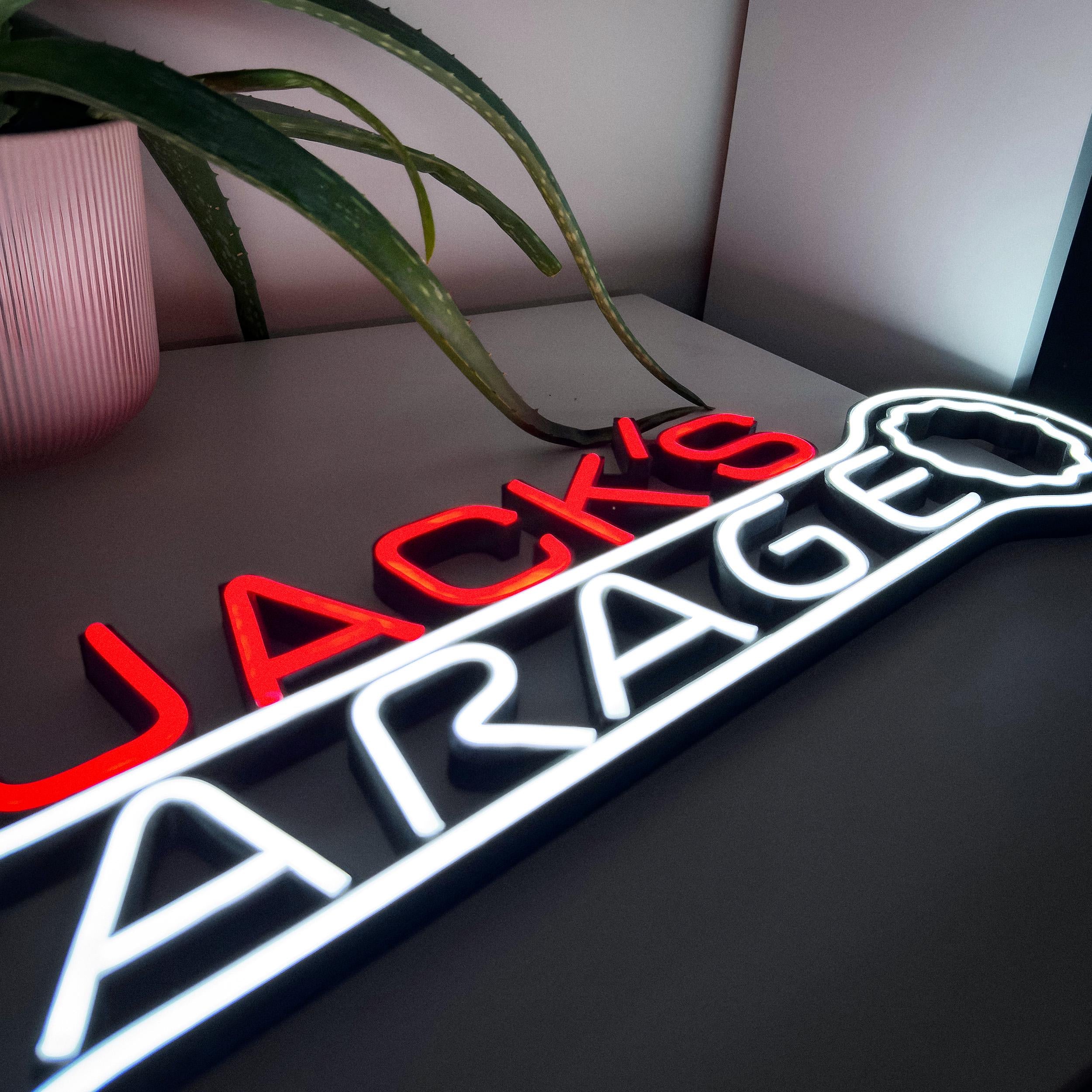 Custom Garage neon Wall Art LED Light Personalized Workshop Name Sign Home Decor Car Mechanic Repair Decoration Repairman Birthday