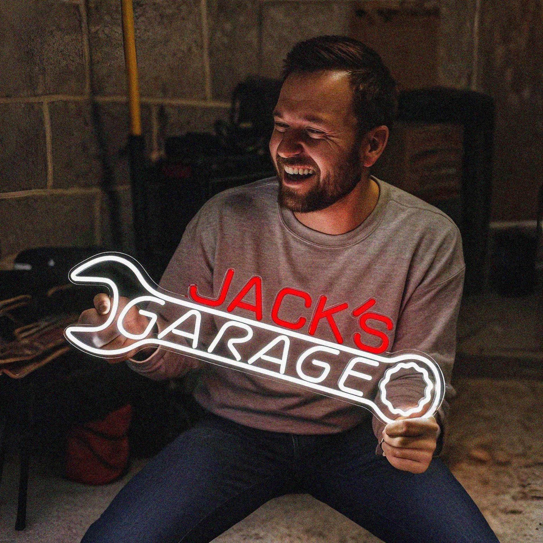 Custom Garage neon Wall Art LED Light Personalized Workshop Name Sign Home Decor Car Mechanic Repair Decoration Repairman Birthday