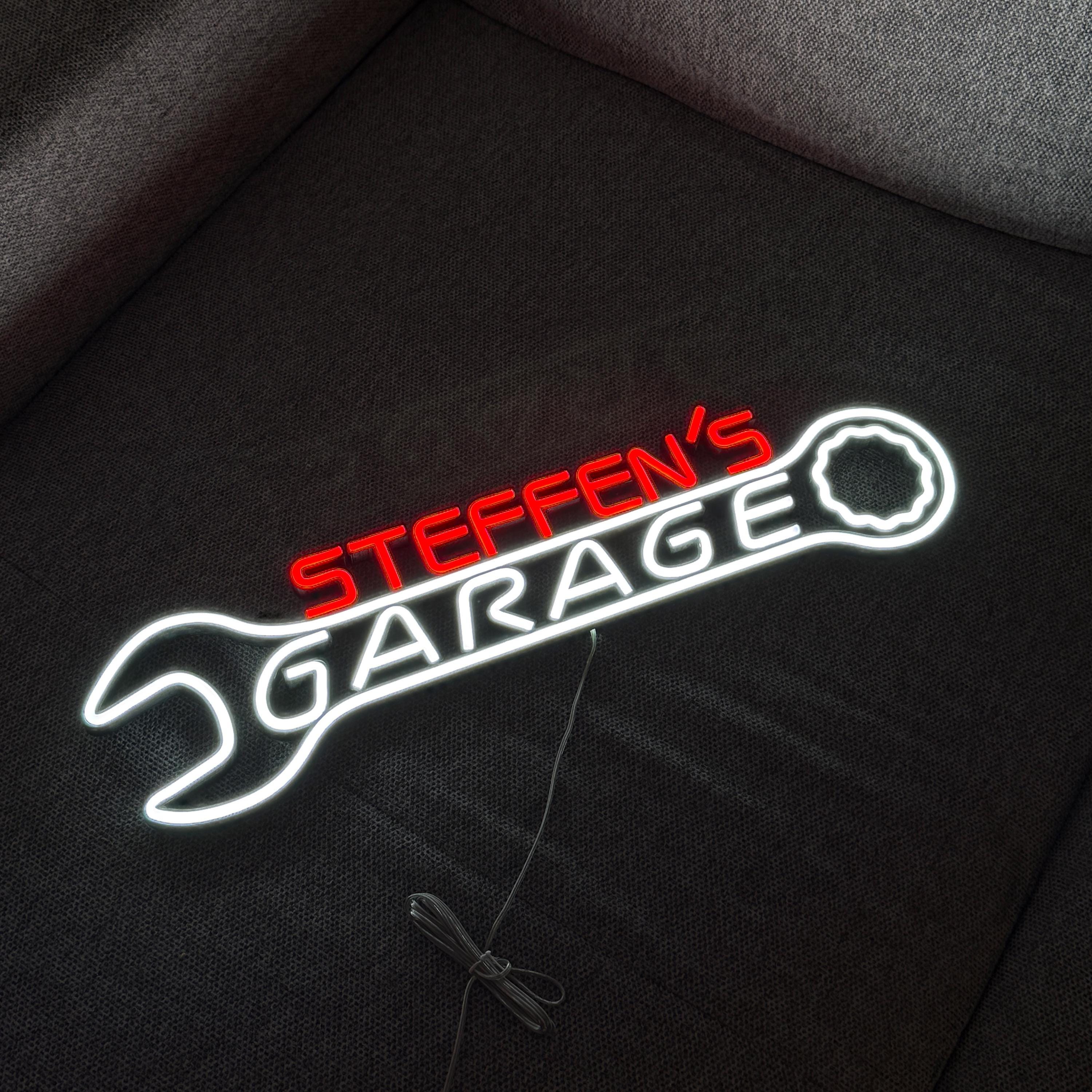 Custom Garage decor Signs,Personalized neon Garage Signs,Gift for Dad, Gift for husband,Man Cave Decor,Workshop Car Sign