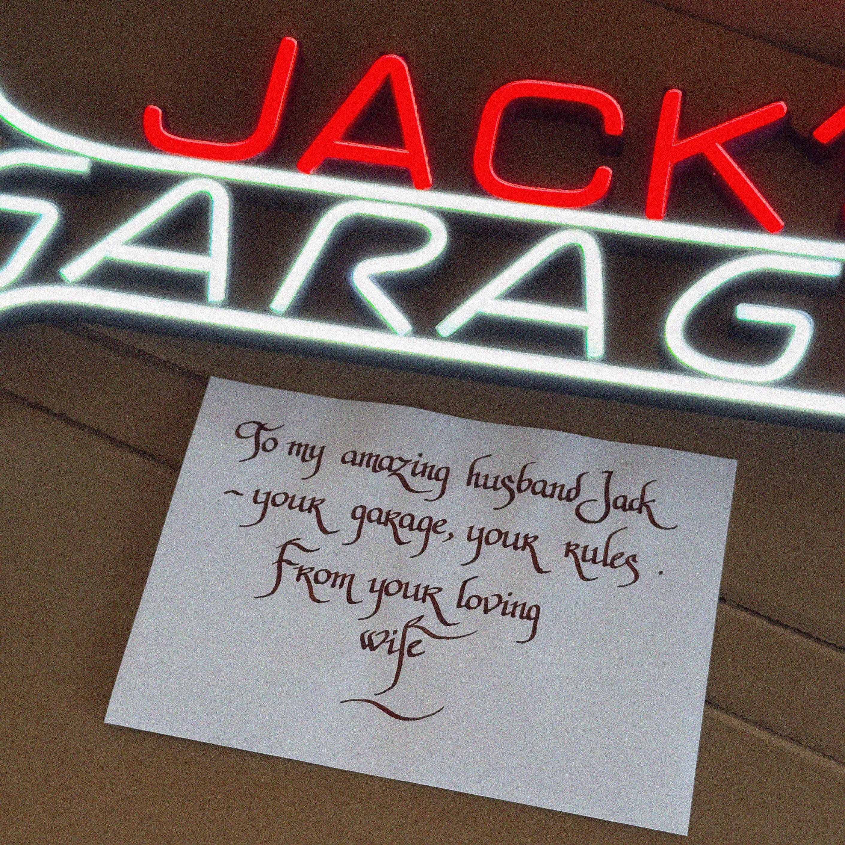 Custom Garage decor Signs,Personalized neon Garage Signs,Gift for Dad, Gift for husband,Man Cave Decor,Workshop Car Sign