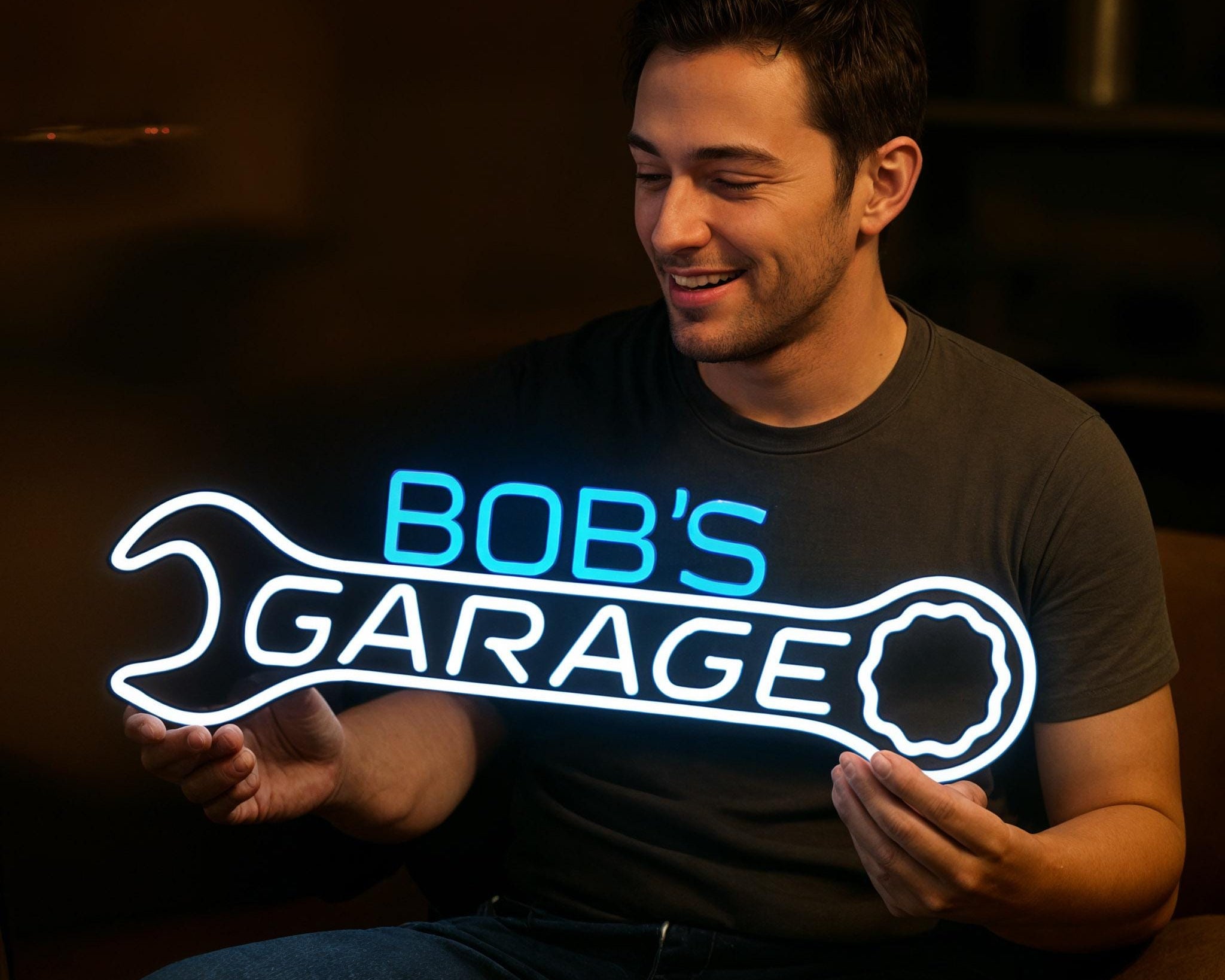 Custom Garage decor Signs,Personalized neon Garage Signs,Gift for Dad, Gift for husband,Man Cave Decor,Workshop Car Sign