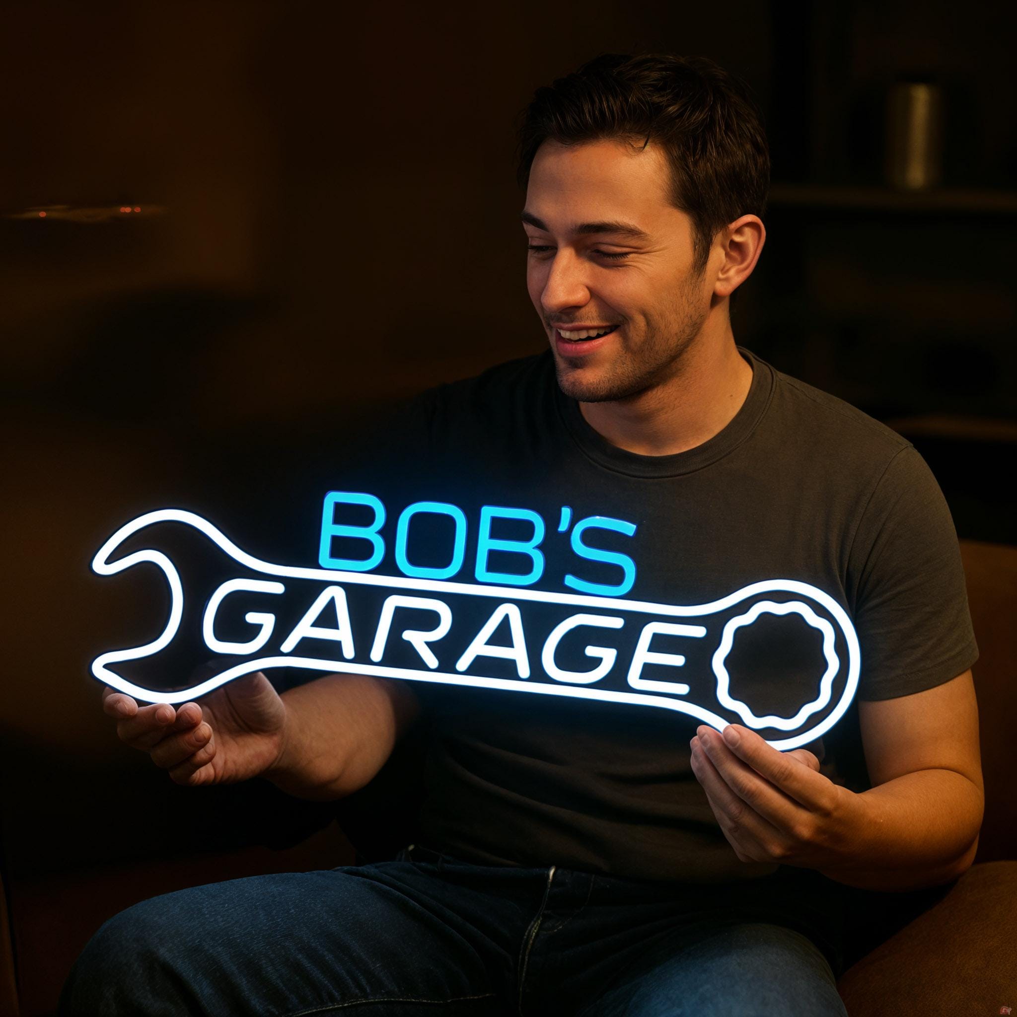 Custom Garage decor Signs,Personalized neon Garage Signs,Gift for Dad, Gift for husband,Man Cave Decor,Workshop Car Sign