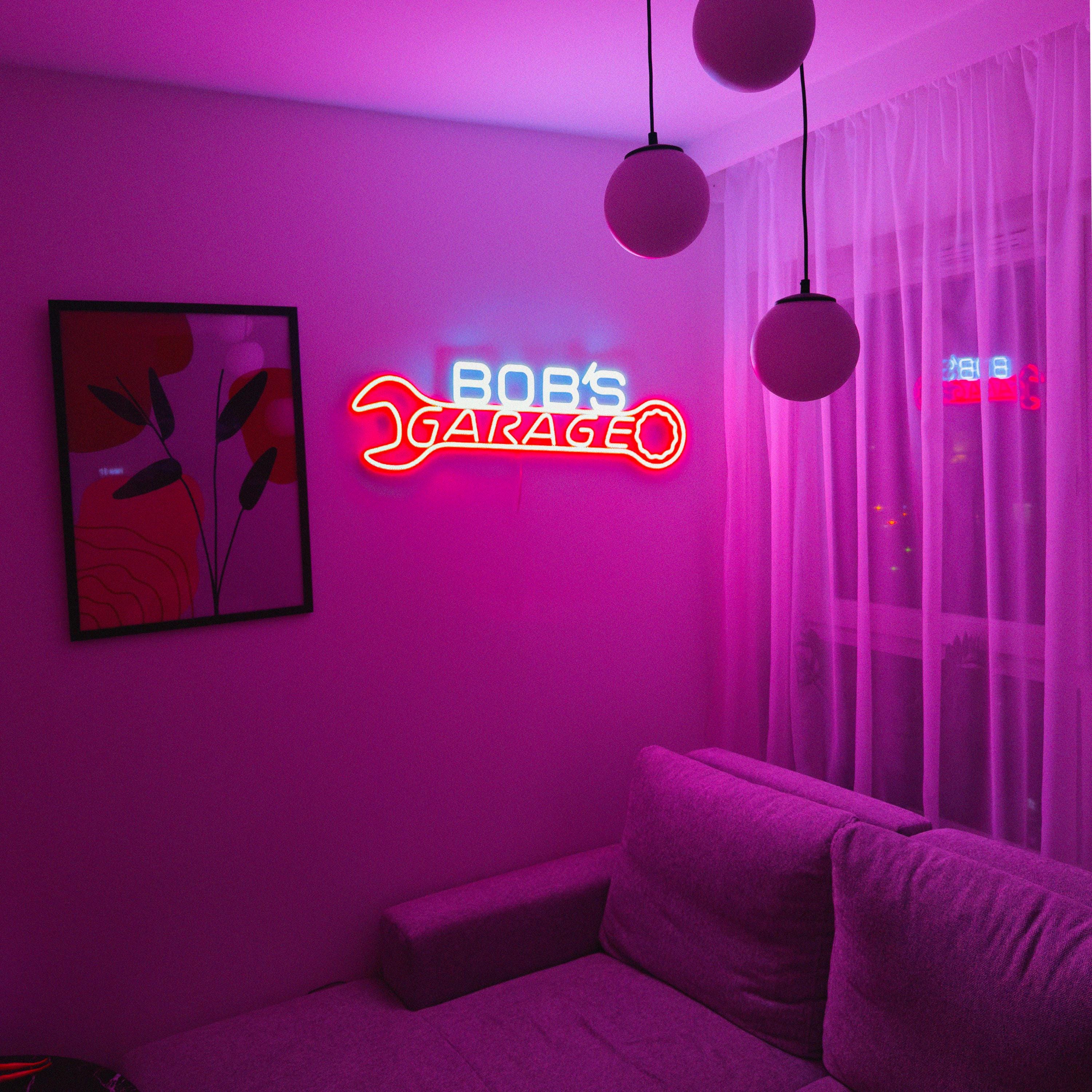 Custom Garage decor Signs,Personalized neon Garage Signs,Gift for Dad, Gift for husband,Man Cave Decor,Workshop Car Sign