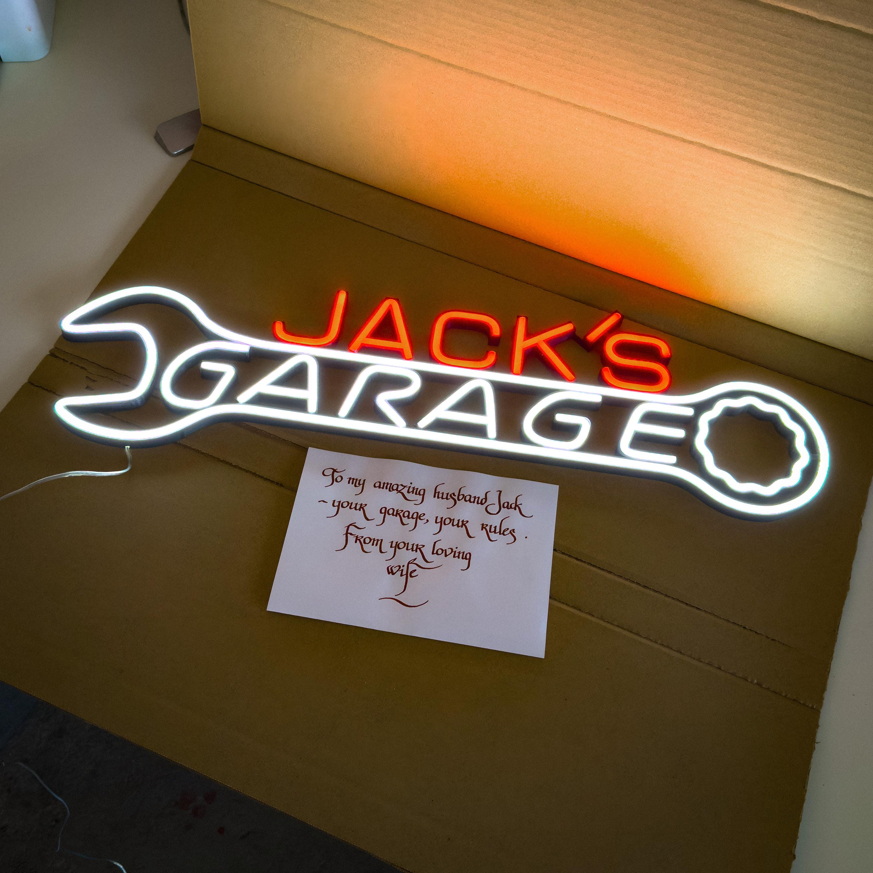 Custom Garage neon Wall Art LED Light Personalized Workshop Name Sign Home Decor Car Mechanic Repair Decoration Repairman Birthday